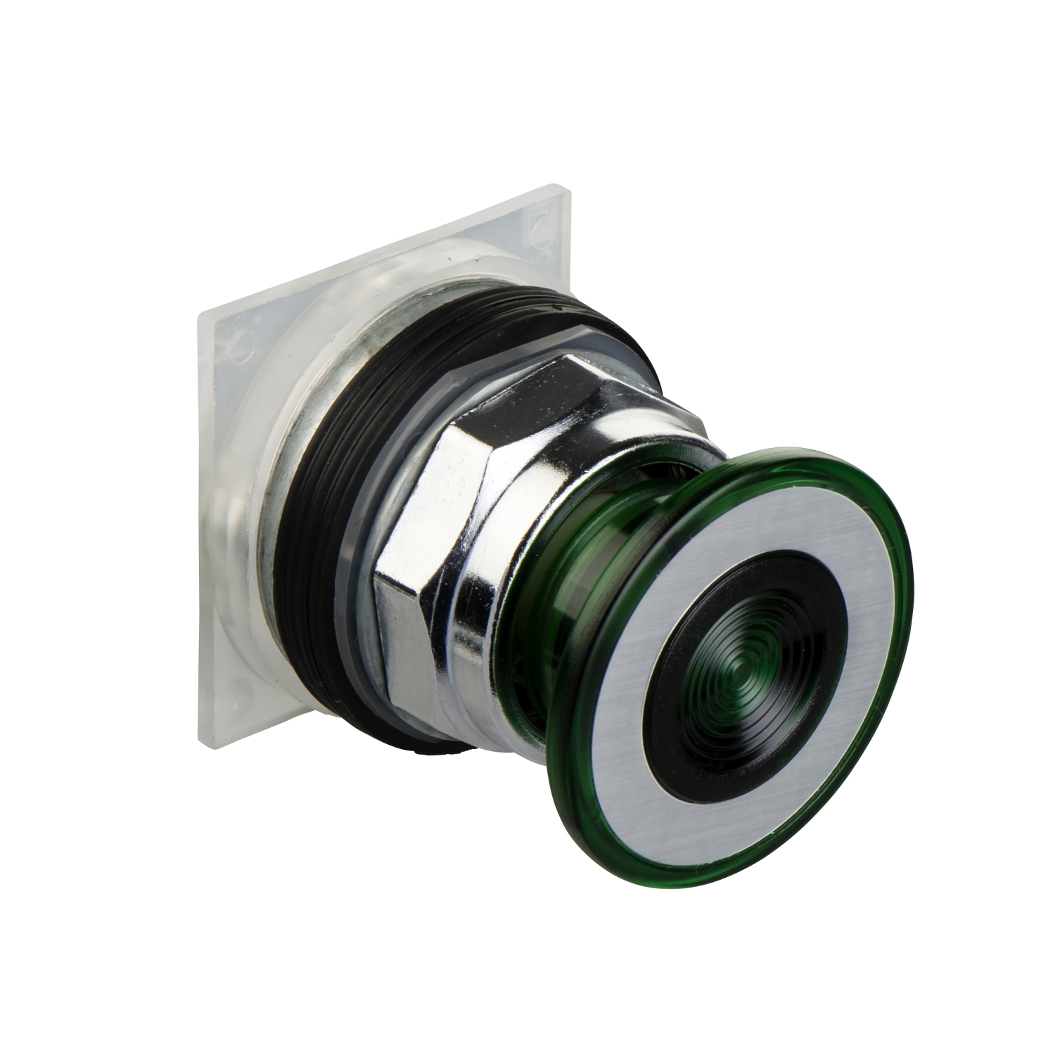 Push-button head, Harmony 9001K, metal, mushroom 41mm, green, 30mm, 2 positions, push-pull