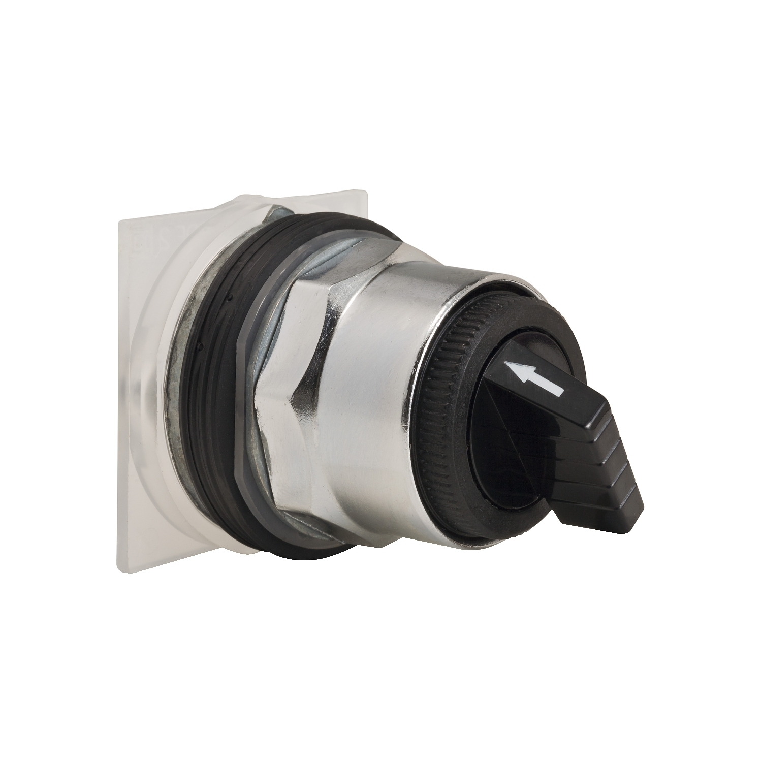 Spring Return From Left Non-Illuminated 2-Position Selector Switch, 30 mm, Black