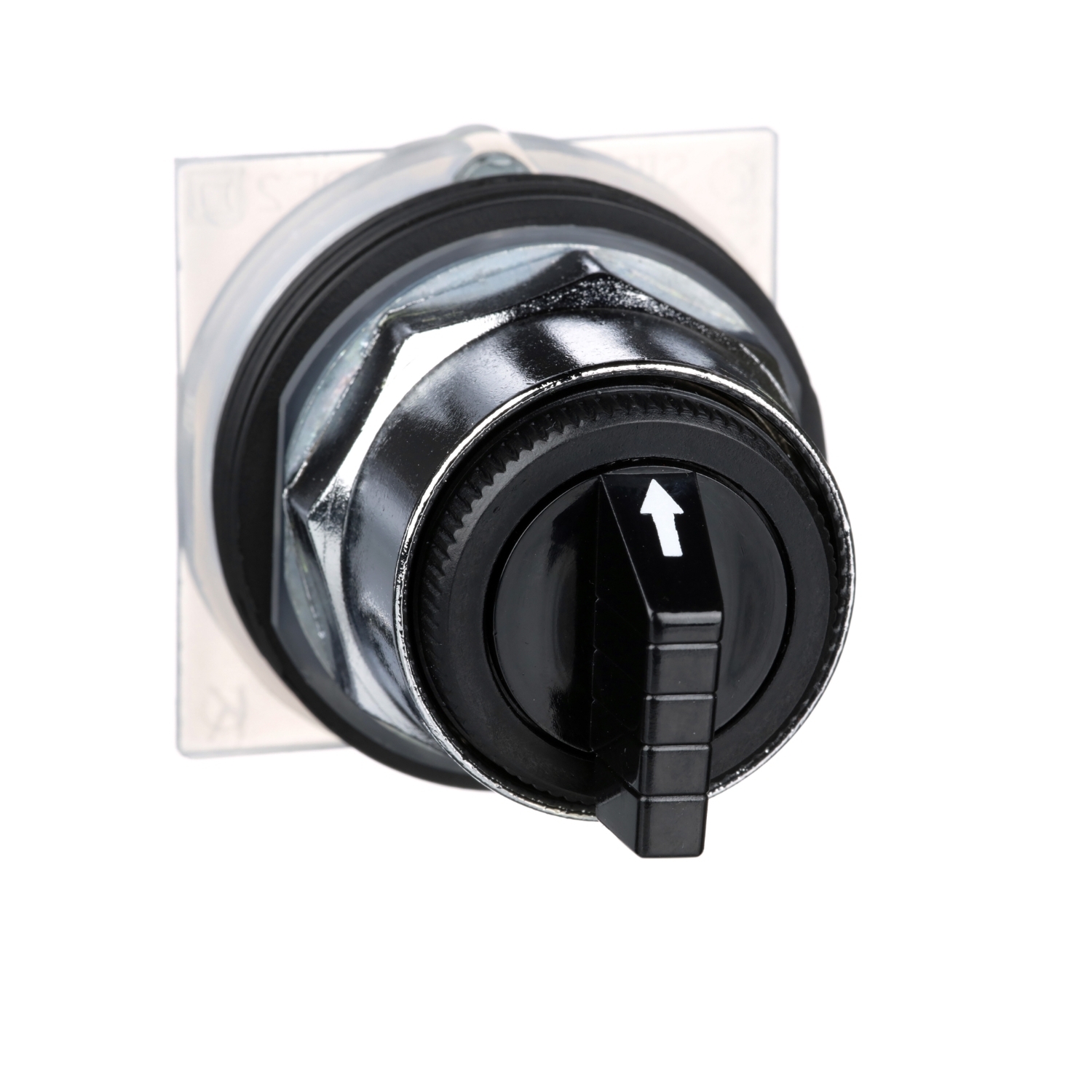 30mm Push Button, Type K, selector switch, 3 position, F cam, black knob