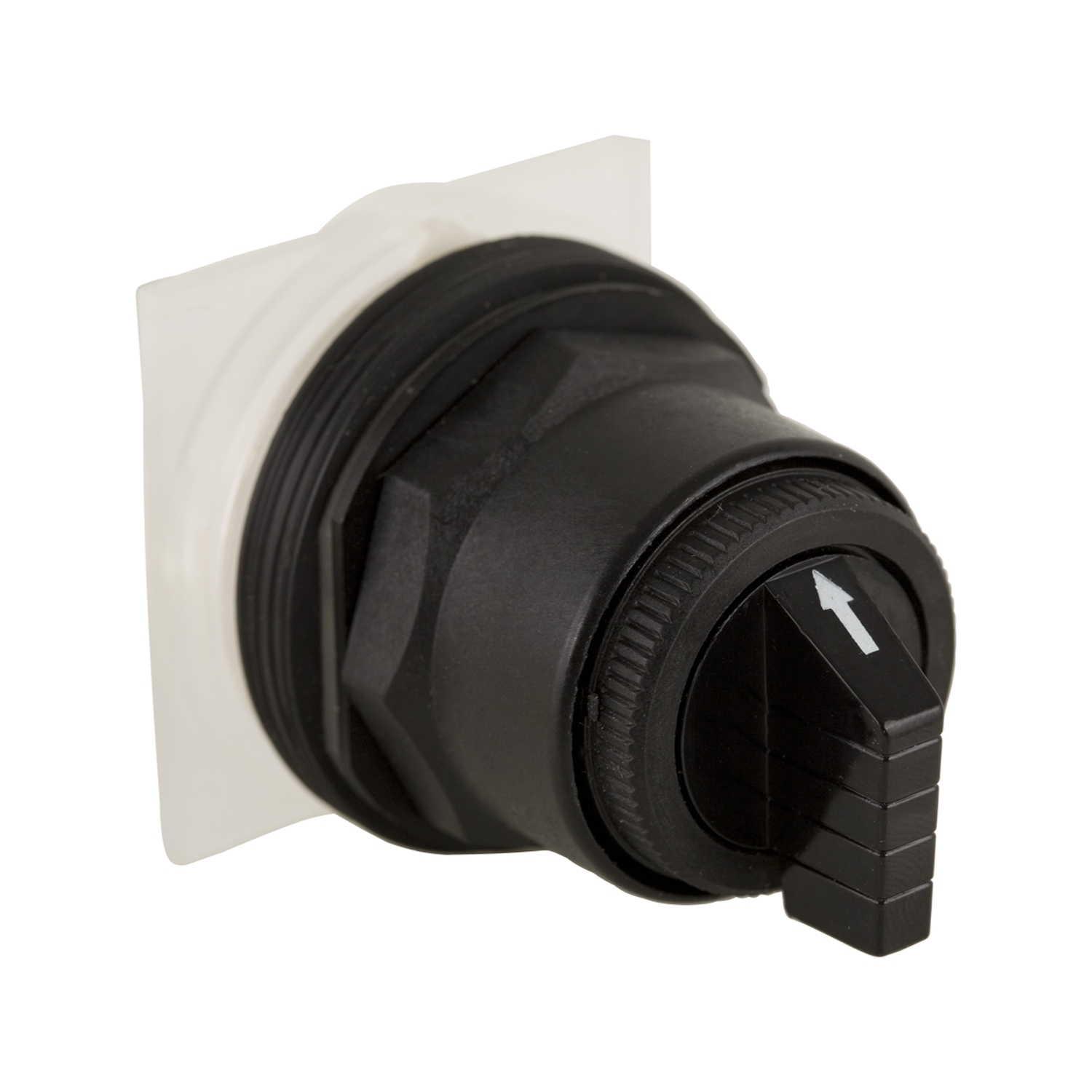 Selector switch head, Harmony 9001SK, plastic, standard handle, black, 30mm, 3 positions, Cam F, stay put