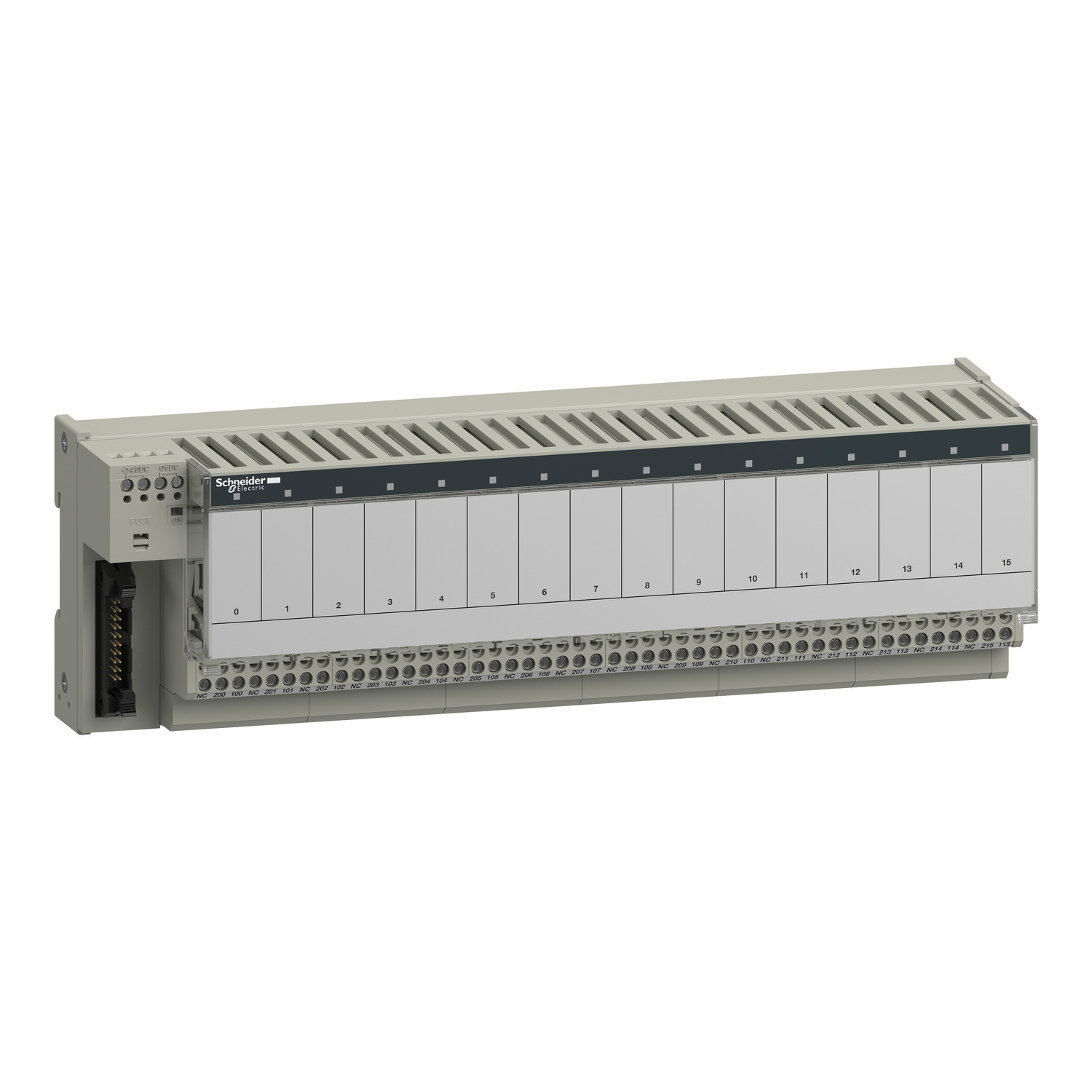 sub-base for plug-in relay ABE7 - 16 channels - relay 12.5 mm