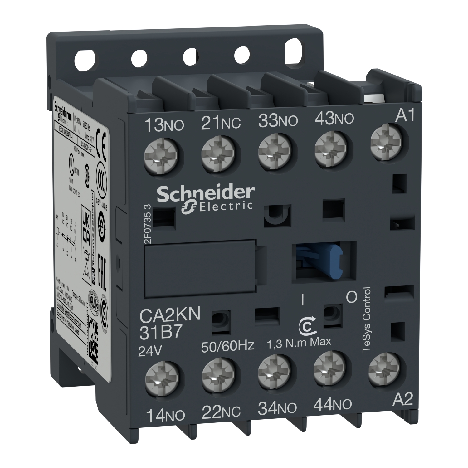 Control relay, TeSys K, 3 NO + 1 NC, lt or eq to 690V, 110VAC coil