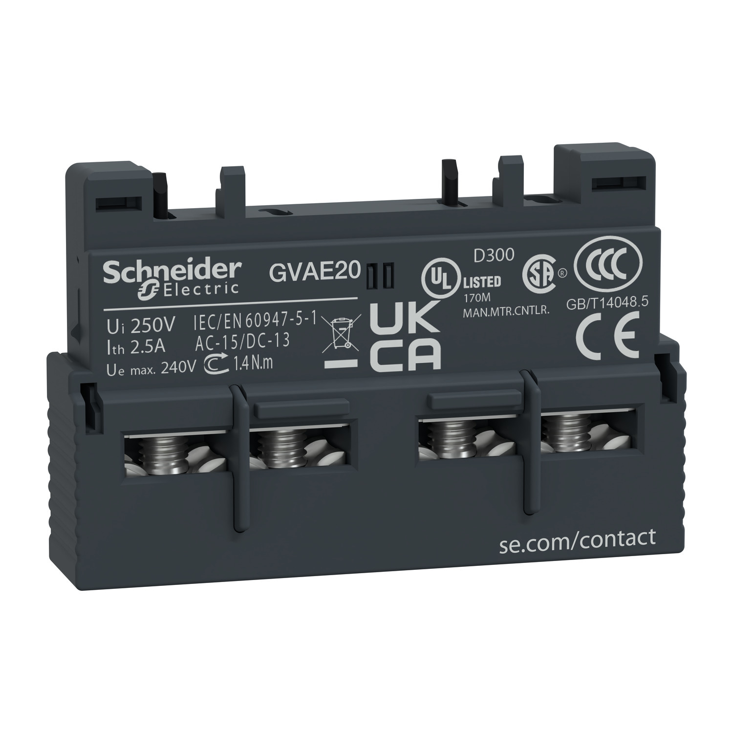 TeSys Deca - auxiliary contact - 2 NO