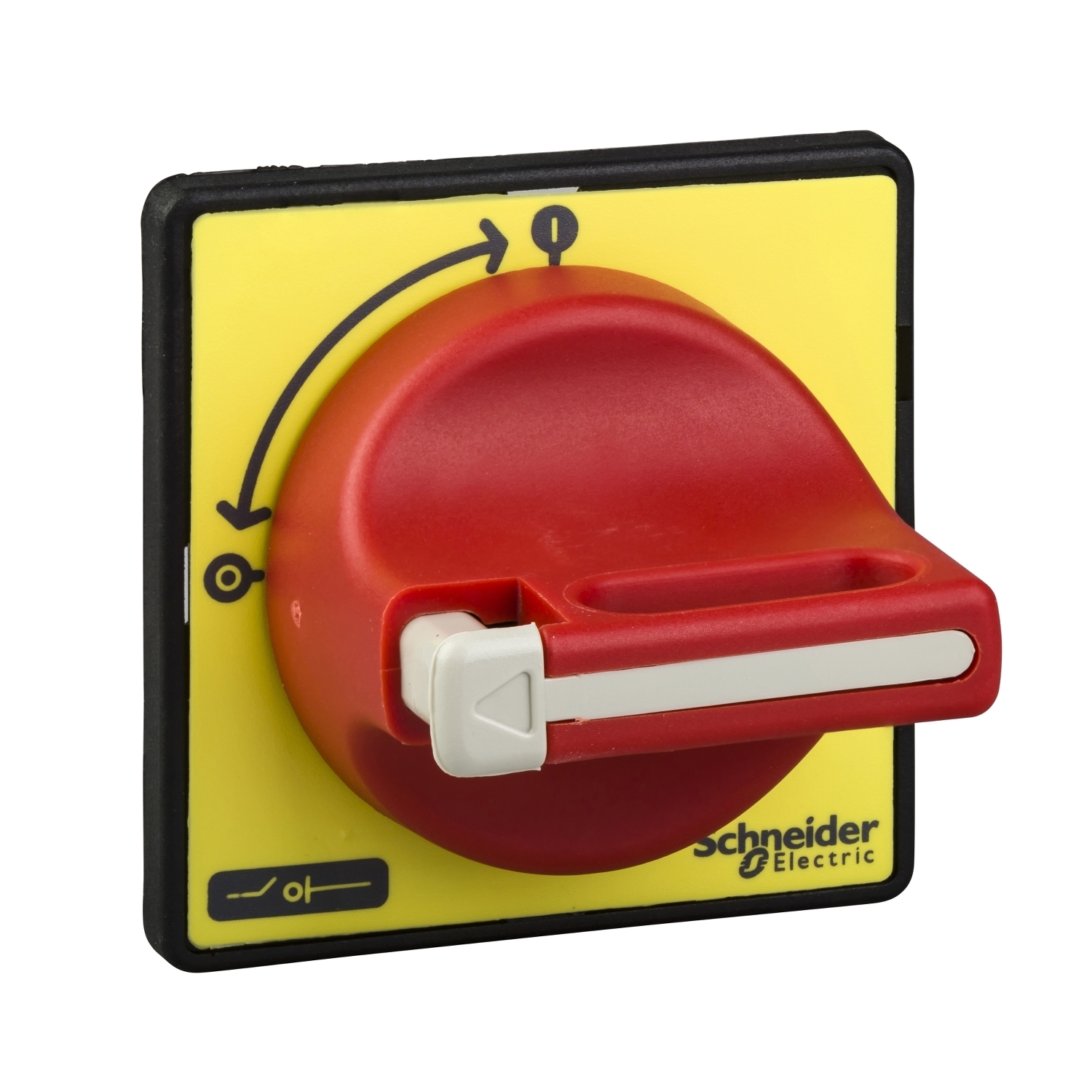 Handles and front plates,TeSys Control,red handle,yellow front,1-3 padlocking,4 screws fixing,for V3/V4