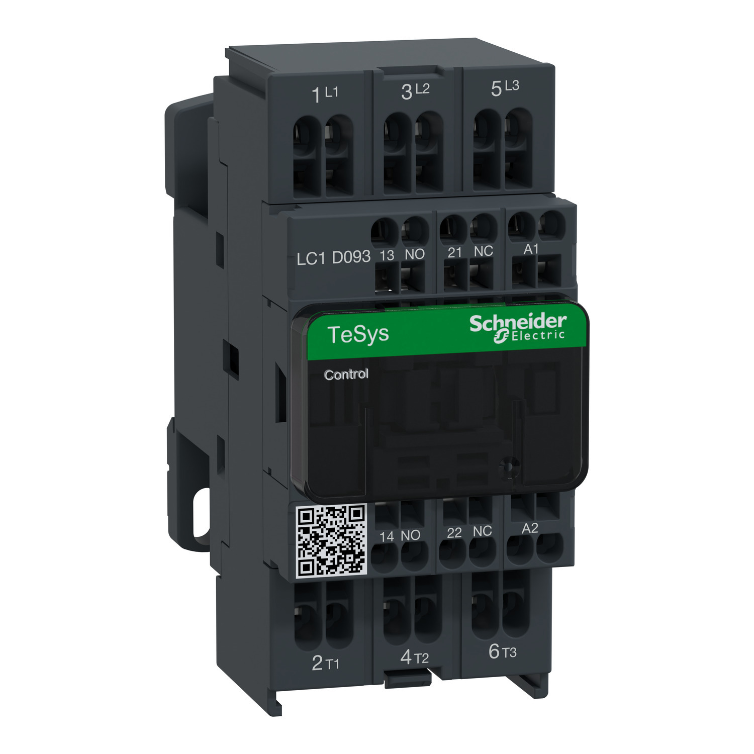 IEC contactor, TeSys Deca, nonreversing, 9A, 5HP at 480VAC, 3 phase, 3 pole, 3 NO, 120VAC 50/60Hz coil, open style