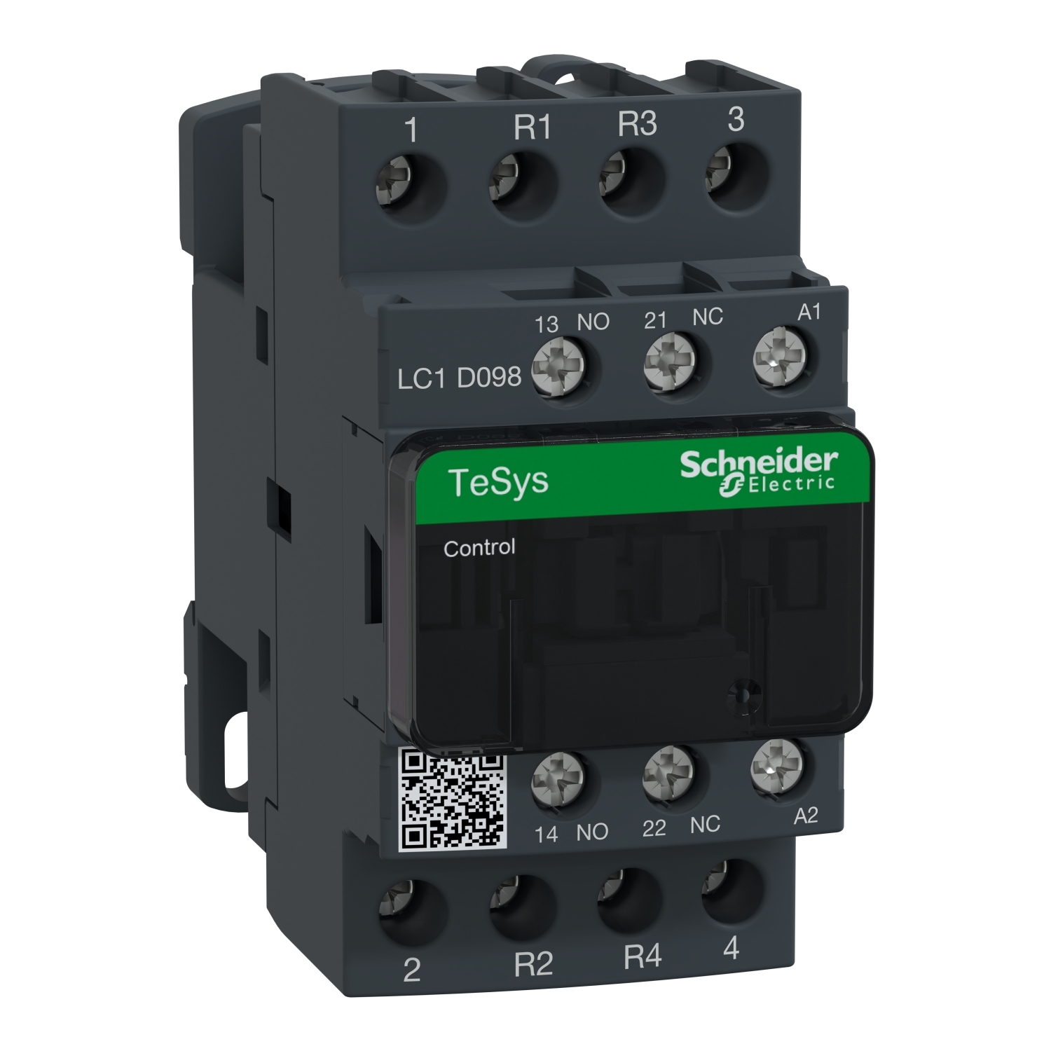 IEC contactor, TeSys Deca, nonreversing, 20A resistive, 4 pole, 2 NO and 2 NC, 120VAC 50/60Hz coil, open style