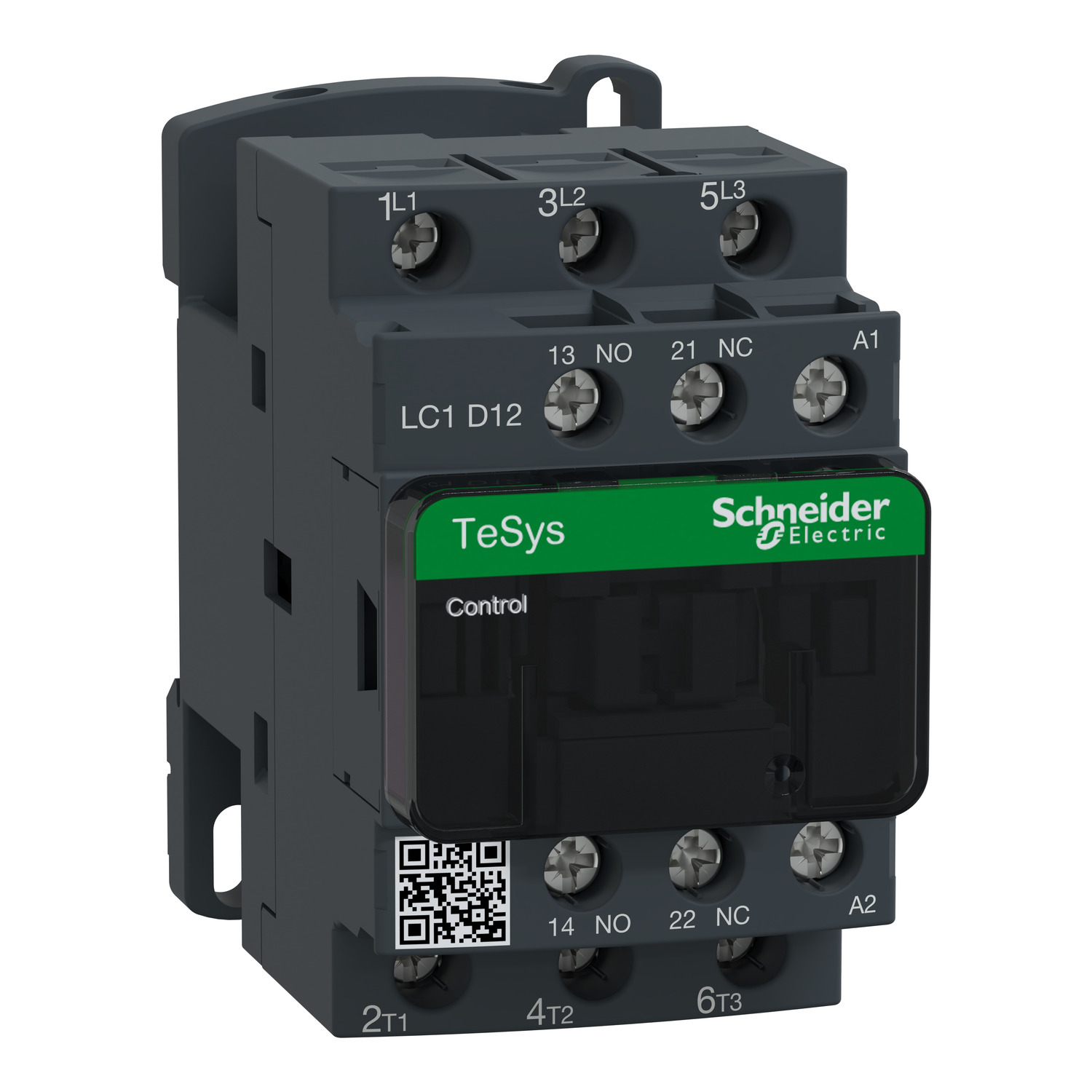 IEC contactor, TeSys Deca, nonreversing, 12A, 7.5HP at 480VAC, up to 100kA SCCR, 3 phase, 3 NO, 24VAC 50/60Hz coil, open