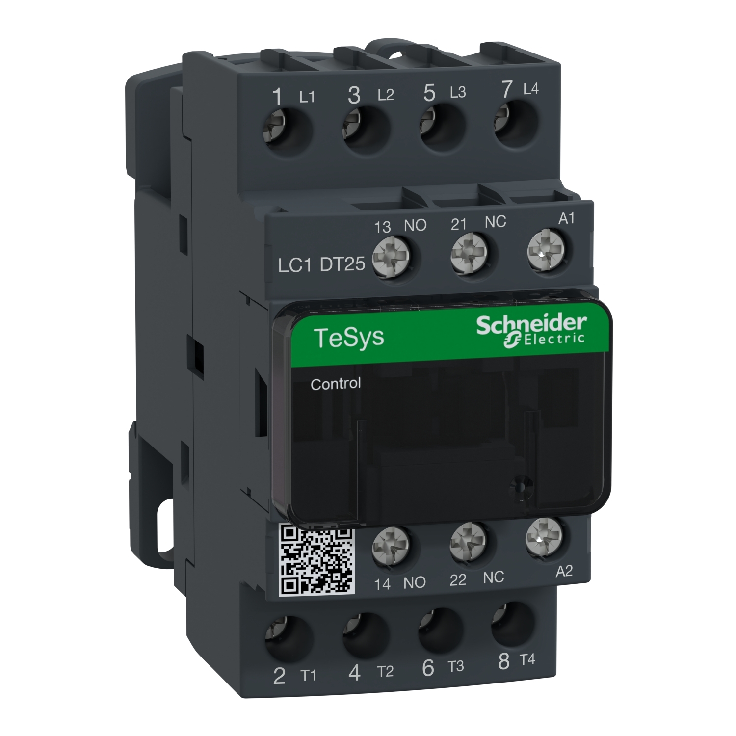 IEC contactor, TeSys Deca, nonreversing, 25A resistive, 4 pole, 4 NO, 240VAC 50/60Hz coil, open style