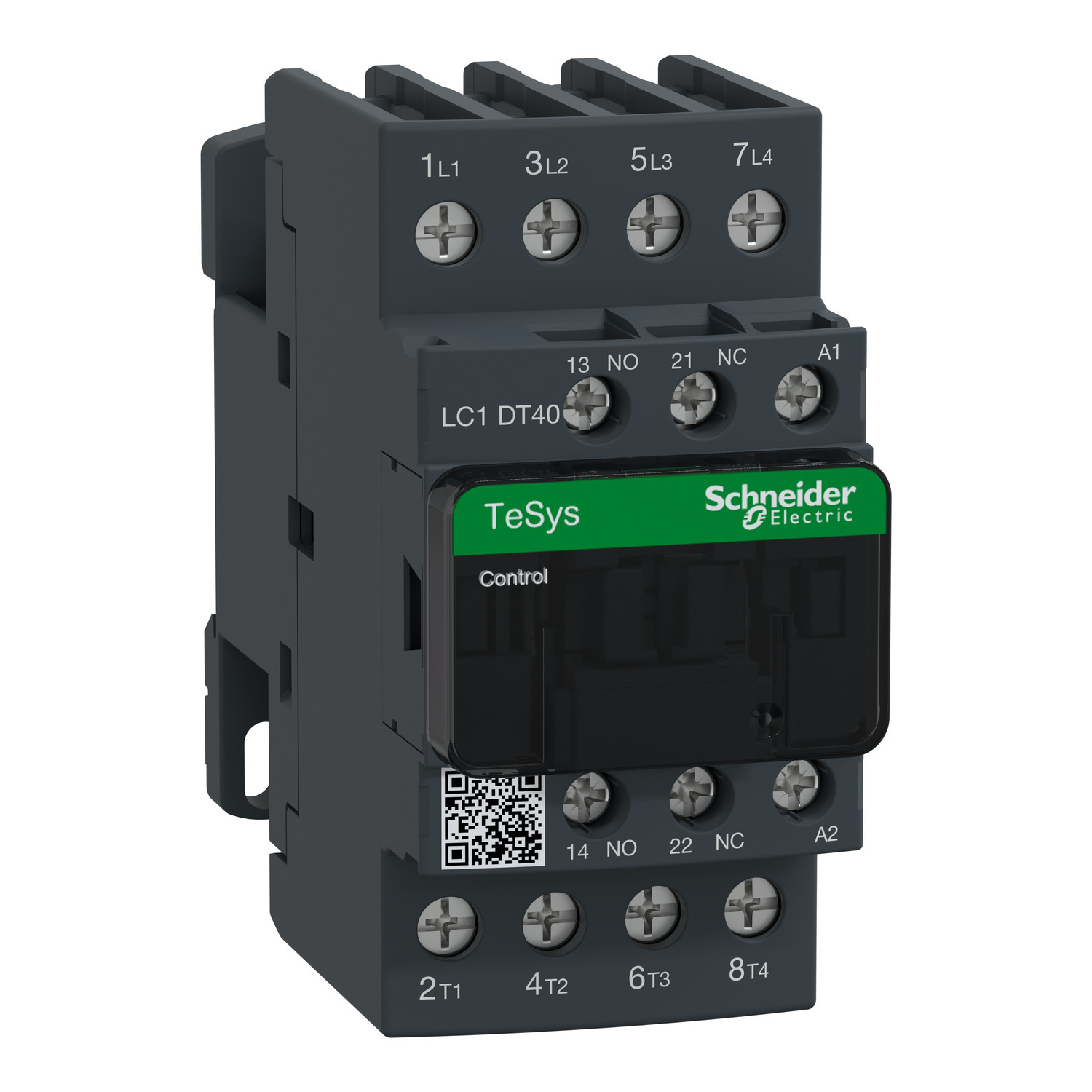 IEC contactor, TeSys Deca, nonreversing, 40A resistive, 4 pole, 4 NO, 24VAC 50/60Hz coil, open style