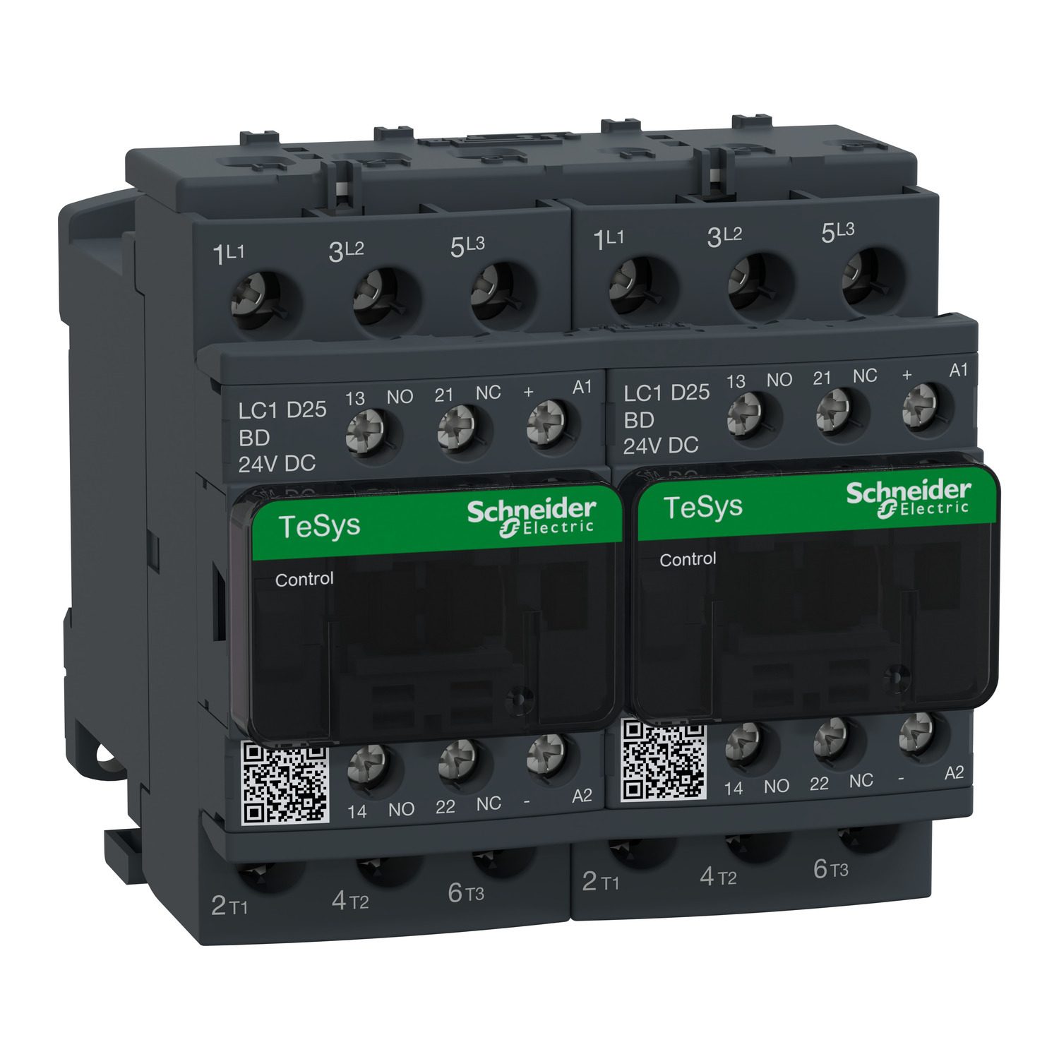 TeSys Deca reversing contactor - 3P(3 NO) - AC-3 - <= 440 V 25 A - 24 V DC coil