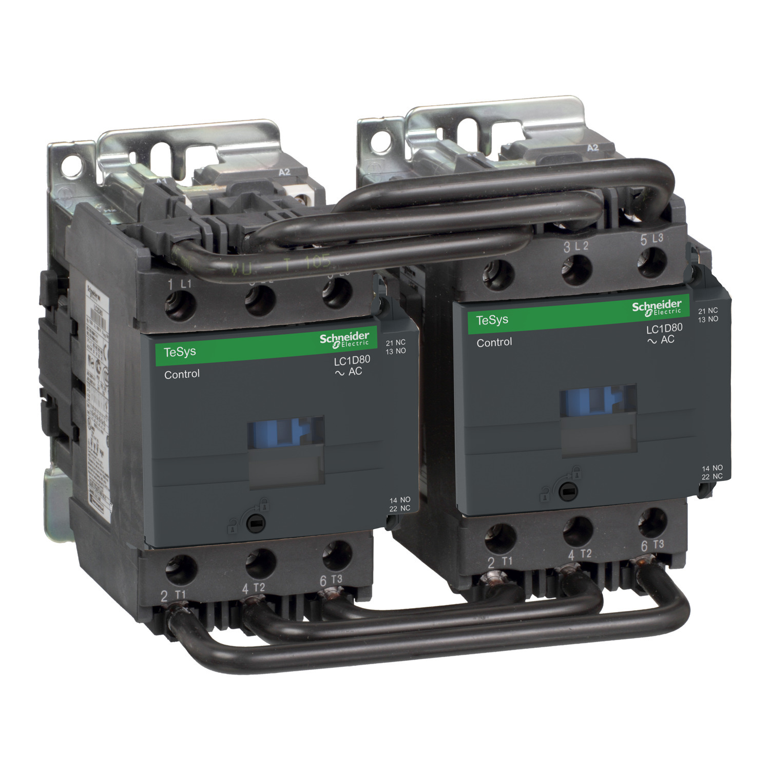 TeSys Deca reversing contactor - 3P(3 NO) - AC-3/AC-3e - <= 440 V 80 A - 120 V AC coil