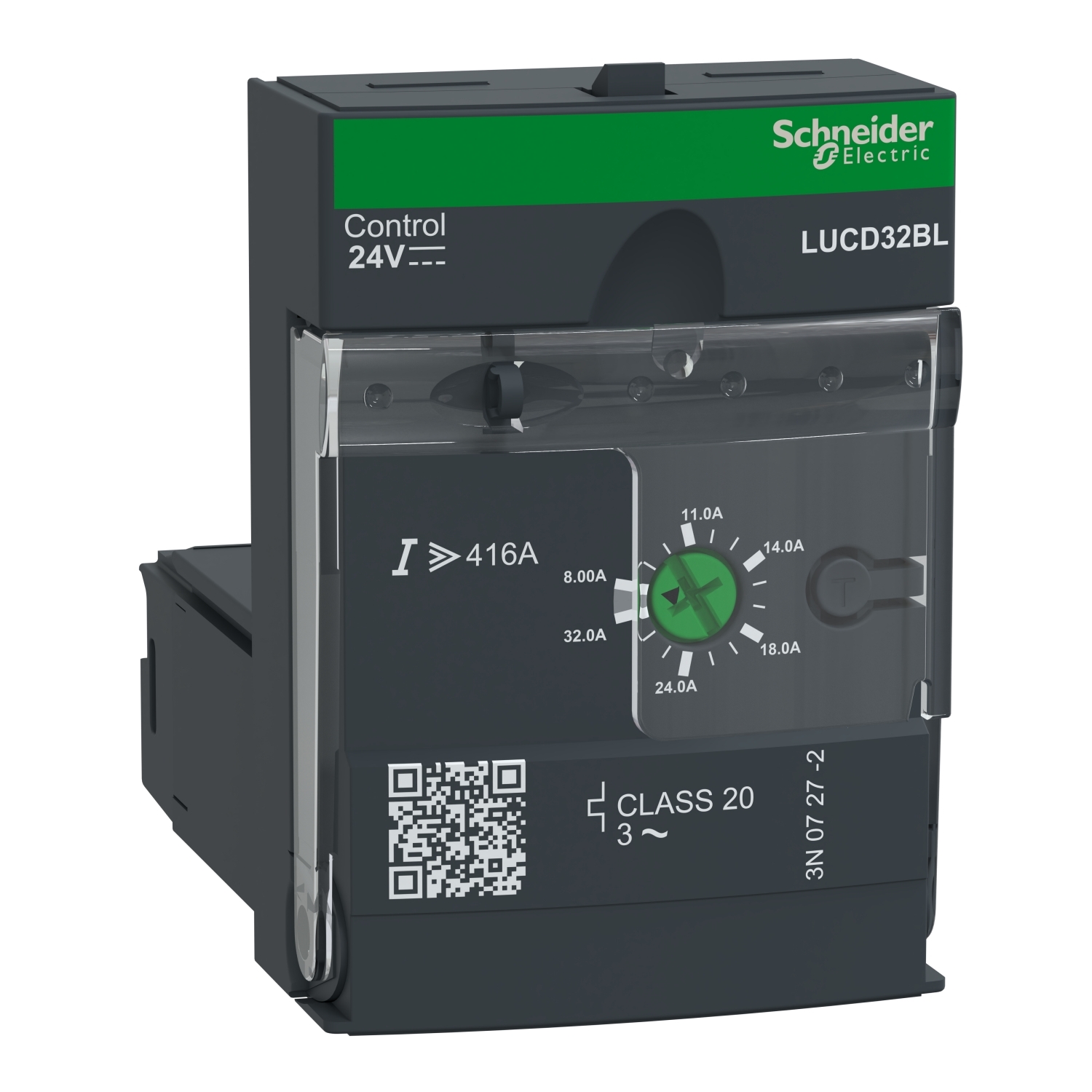 Advanced control unit, TeSys Ultra, 8A to 32A, 3P motors, protection & diagnostic, class 20, coil 24VDC