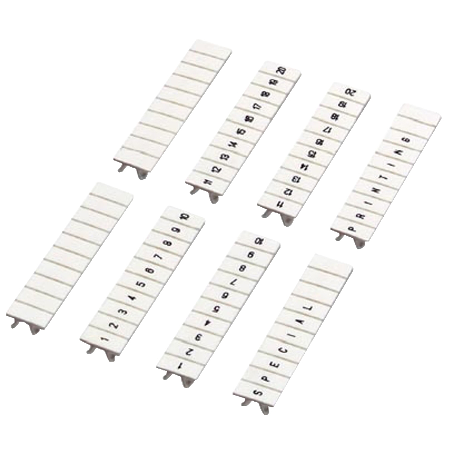 Marking strip, Linergy TR, clip in type, 5mm, printed characters 11 to 20, printed horizontal, white, Set of 10