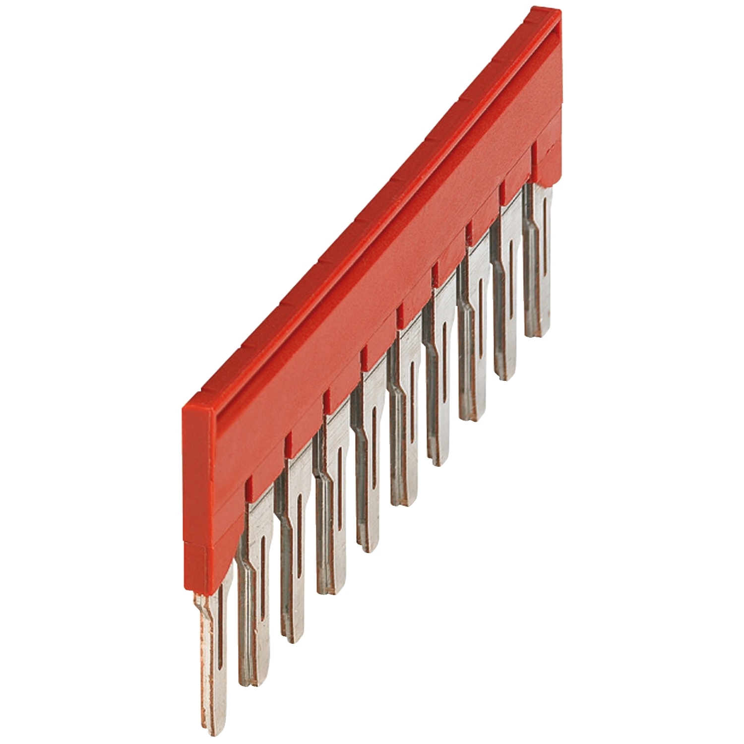Plug-In Bridge, 10 Points for 6mm Terminal Blocks, Red