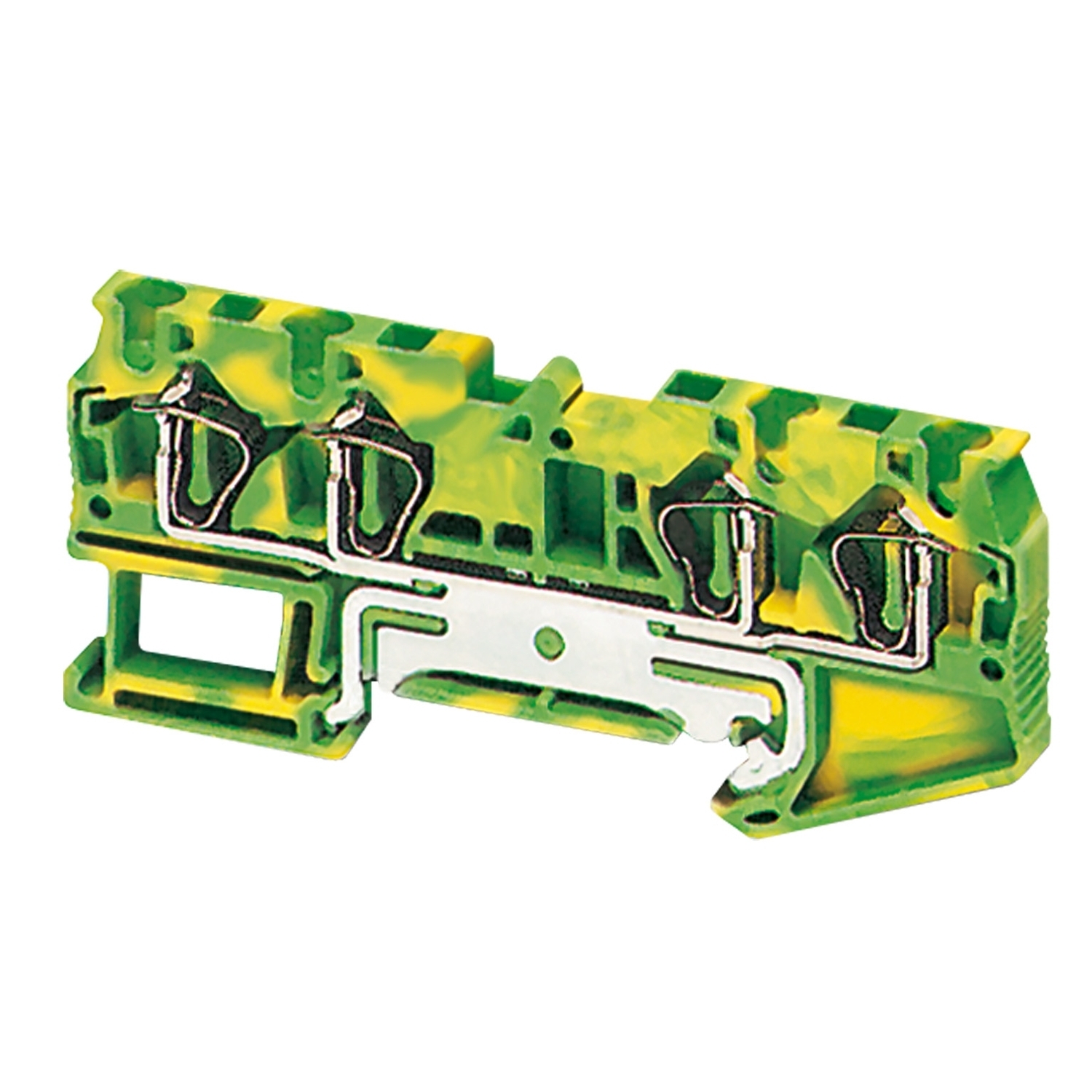 Terminal block, Linergy TR, spring type, protective earth, 4 points, 4mm, green-yellow, set of 50
