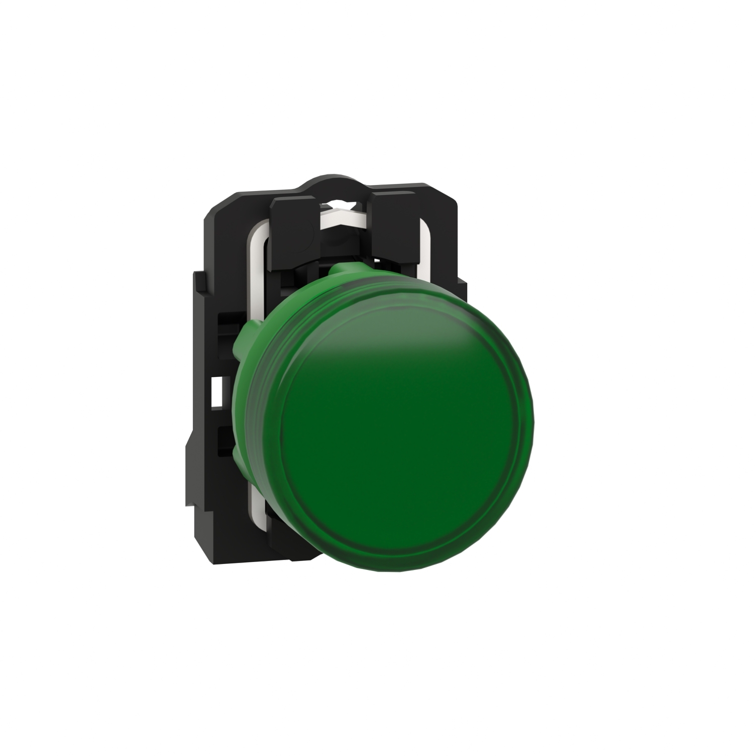pilot light, Harmony XB5, grey plastic, green, 22mm, universal LED, plain lens, 110?120V AC