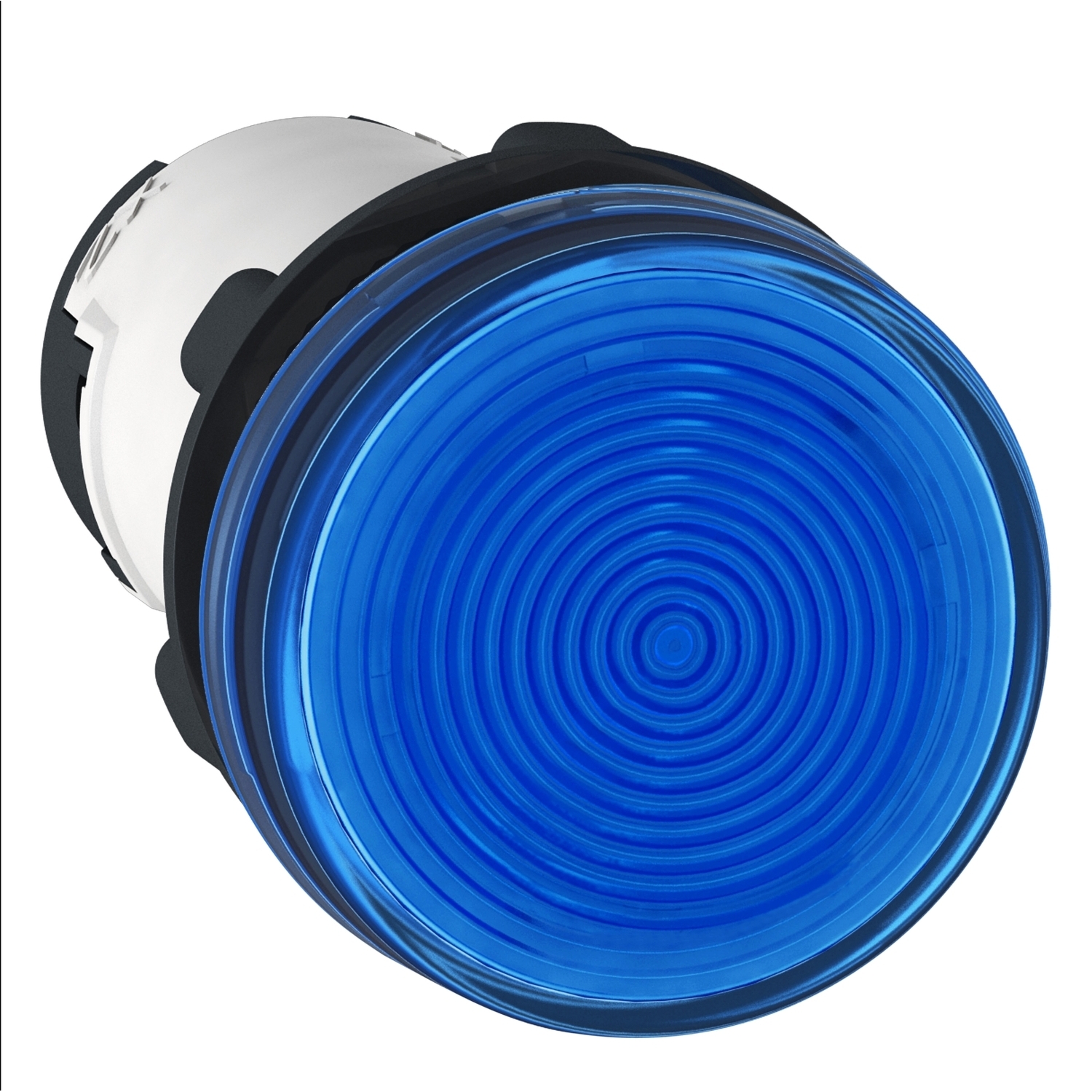 Monolithic pilot light, Harmony XB7, plastic, blue, 22mm, integral LED, 24V AC DC