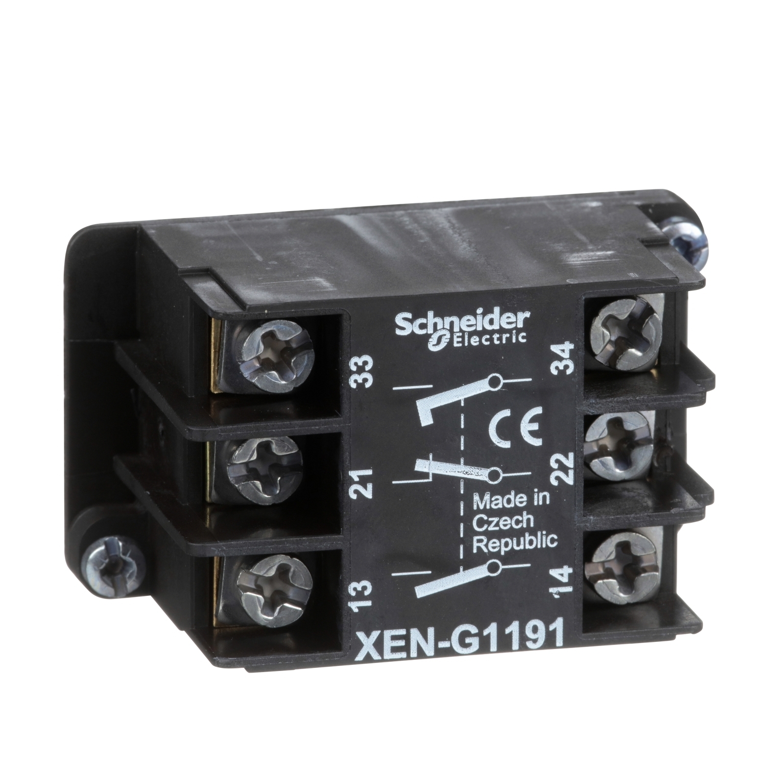 Harmony, XAC Pendant Station, contact block, spring return, front mounting, 1 early close NO, 1 NO and 1 NC