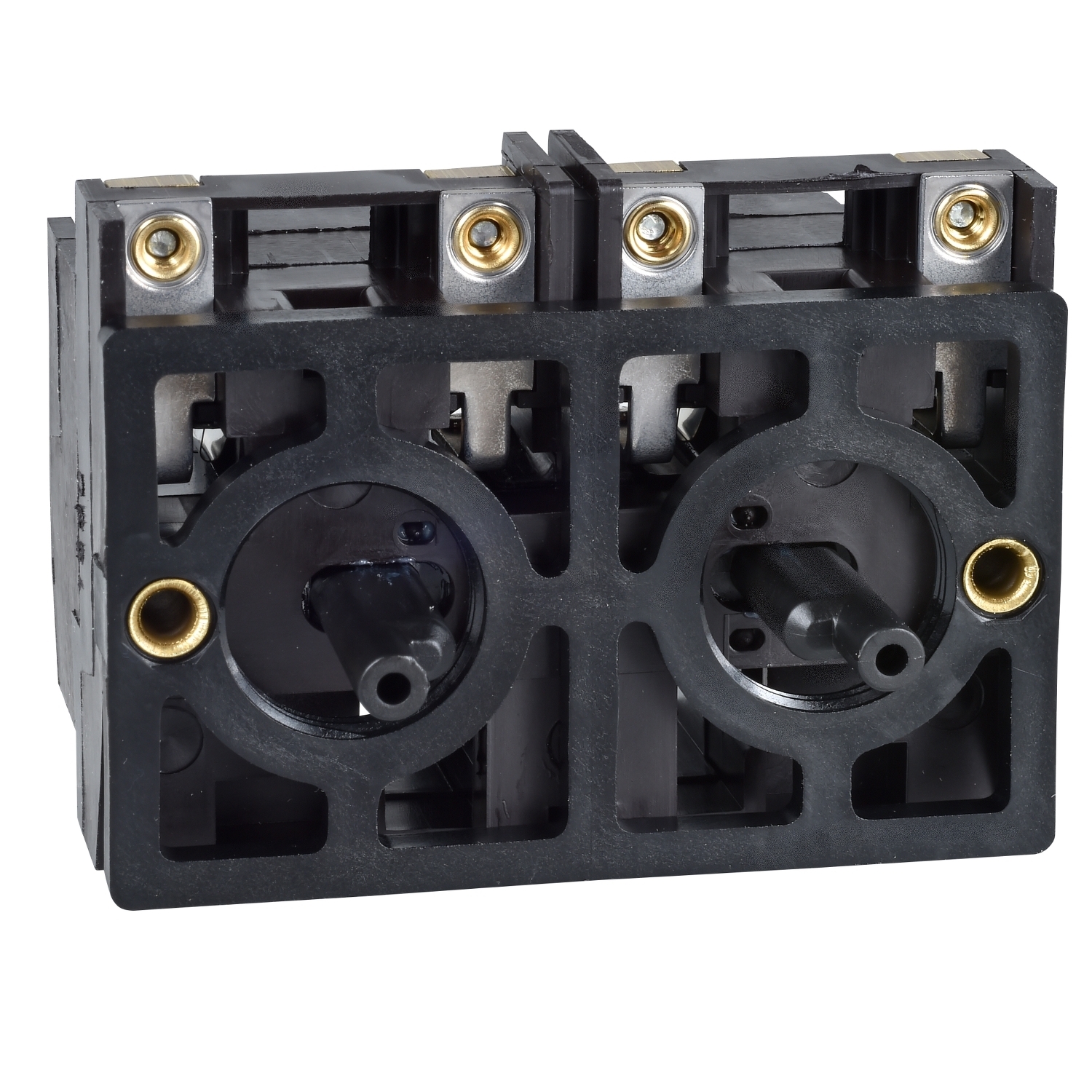 Double contact block, Harmony XAC, spring return, front mounting, 2 speed CO+N O staggered