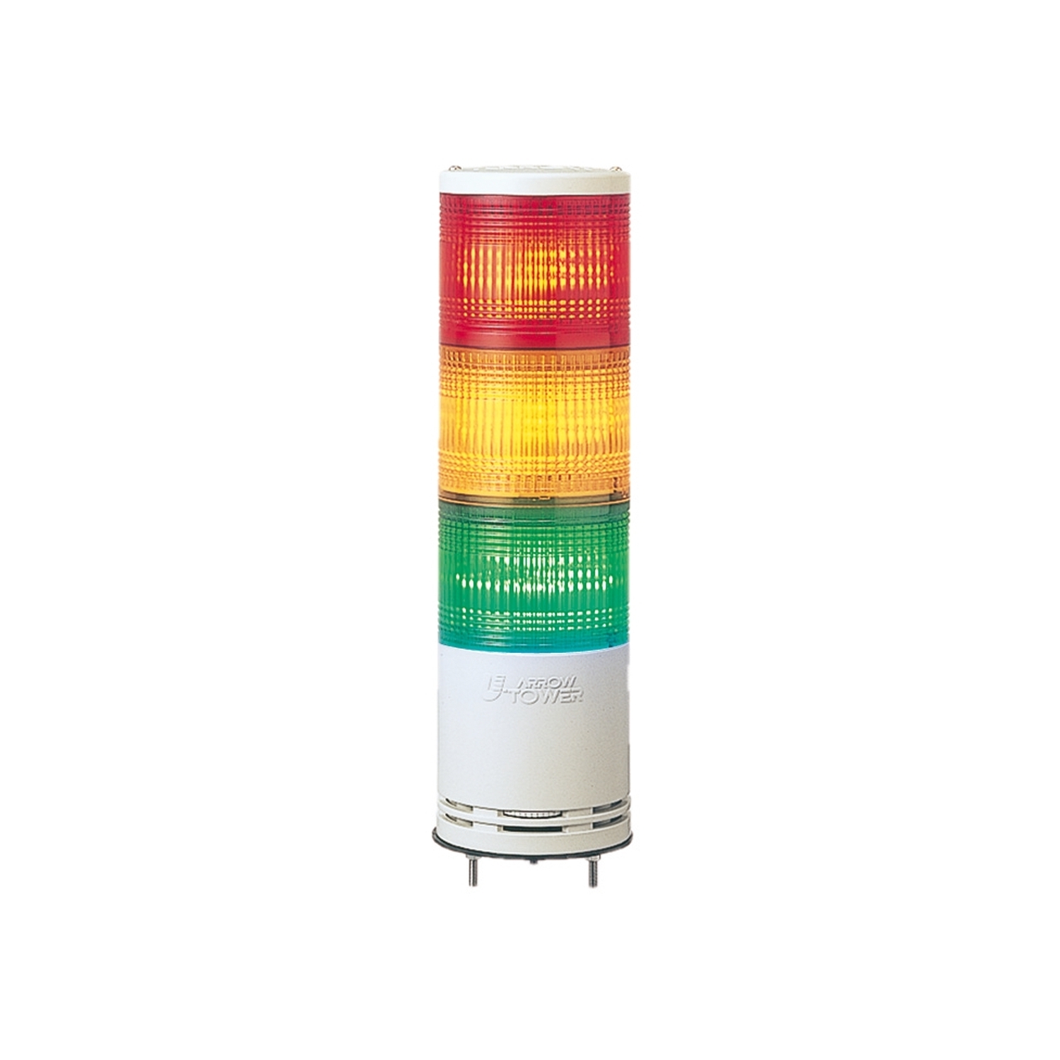 Complete pre wired monolithic tower light, Harmony XVC, plastic, red orange green, 100mm, base mounting, steady or flashing, IP54, 100...240V AC