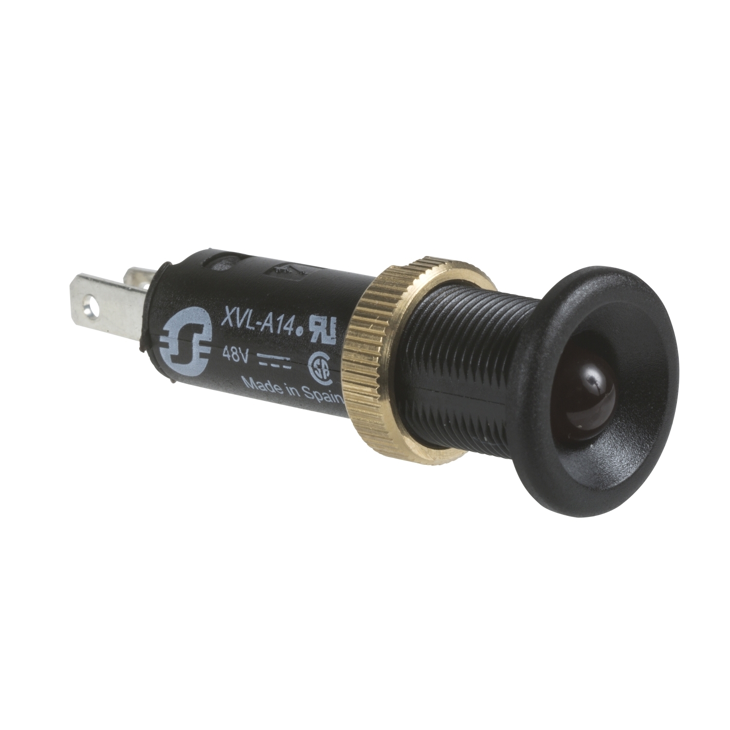 Pilot light, Harmony XVL, plastic, red, 8mm, protruding LED, faston connectors, 24V DC