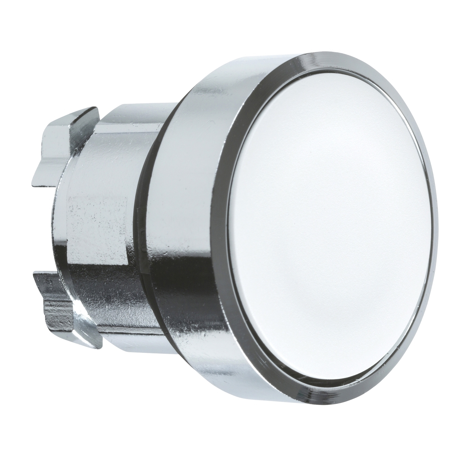 Head for non illuminated push button, Harmony XB4, metal, flush, white, 22mm, spring return, unmarked