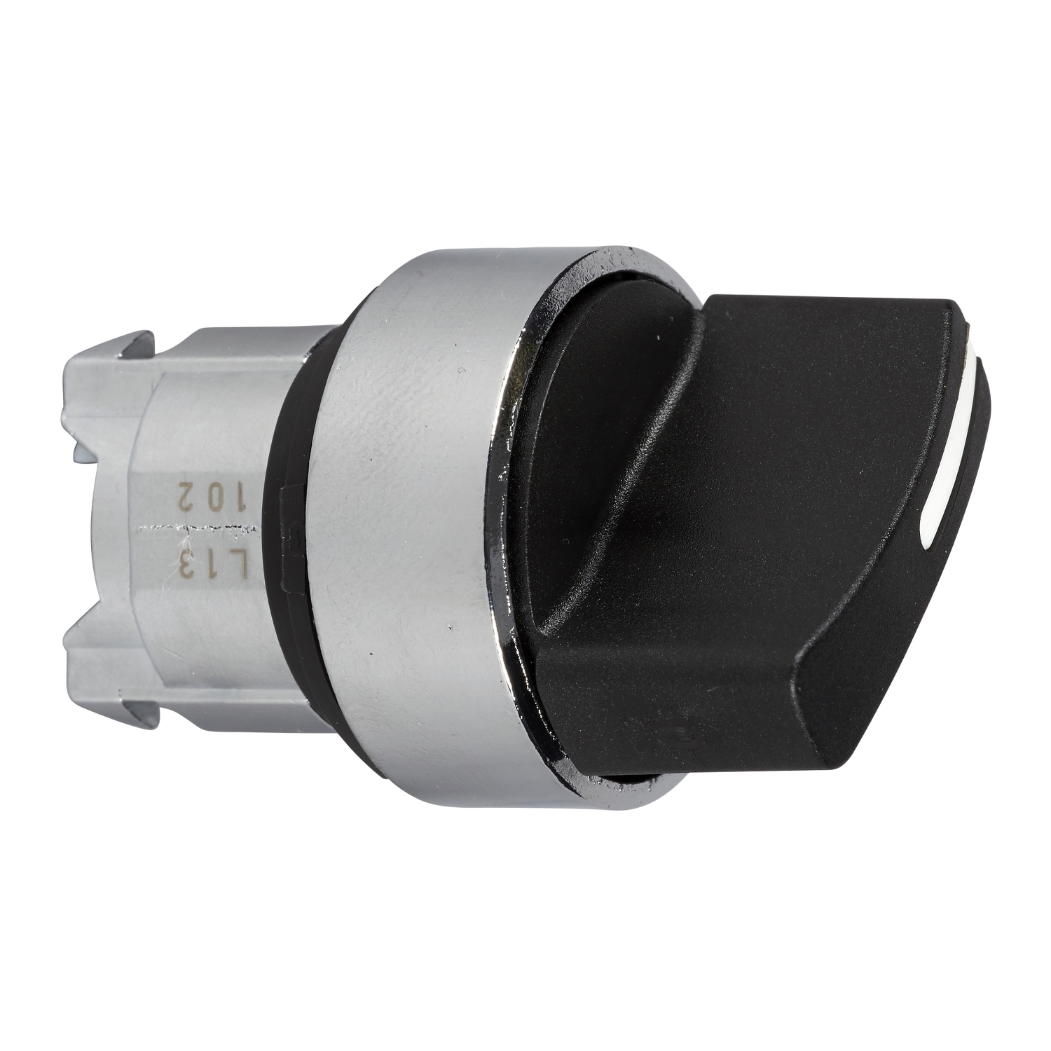 Head for selector switch, Harmony XB4, metal, black, 22mm, 2 positions, spring return from right to left