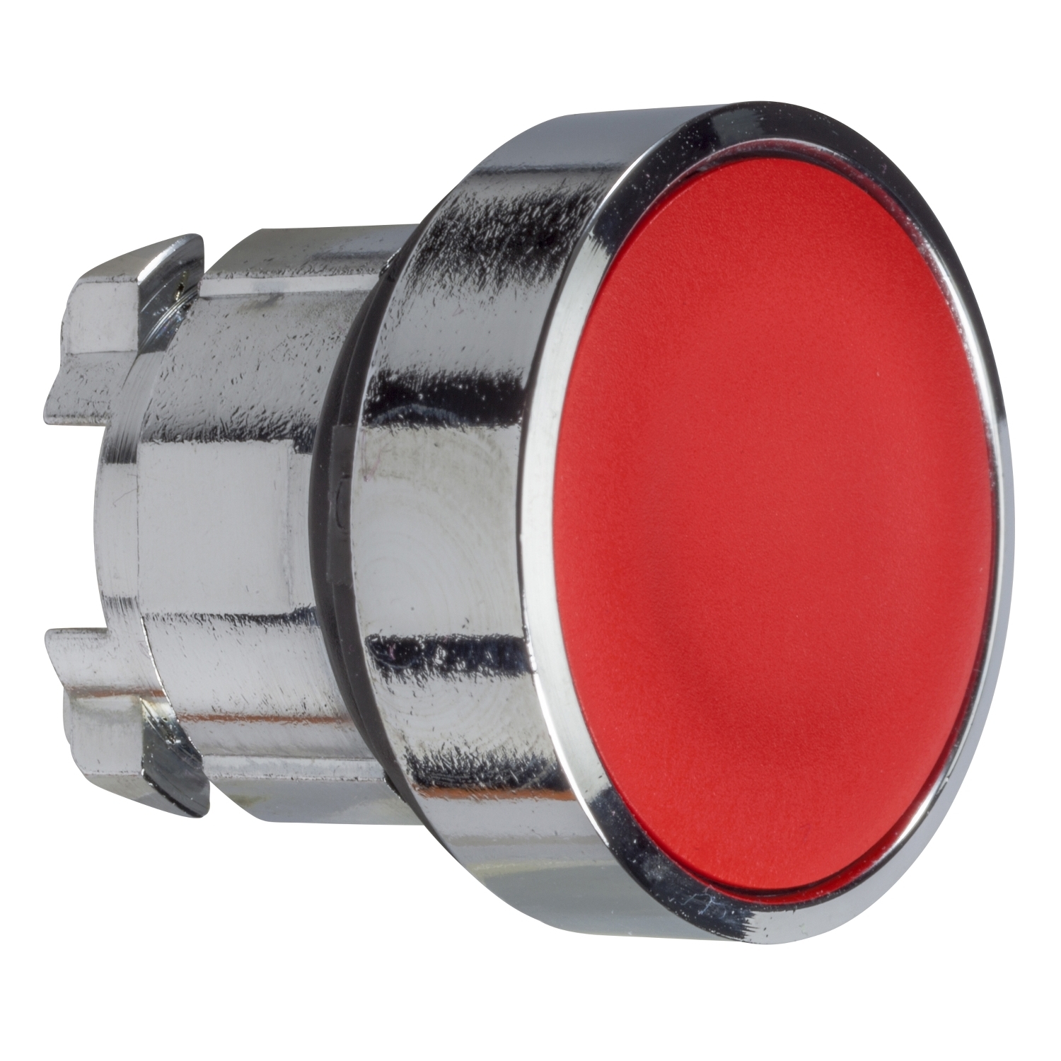 Head for non illuminated push button, Harmony XB4, metal, red, flush, 22mm, push push, unmarked