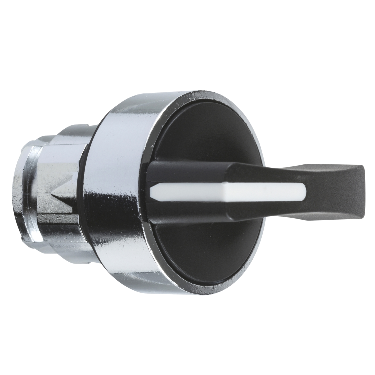 Head for selector switch, Harmony XB4, metal, black, 22mm, long handle, 3 positions, spring return to center