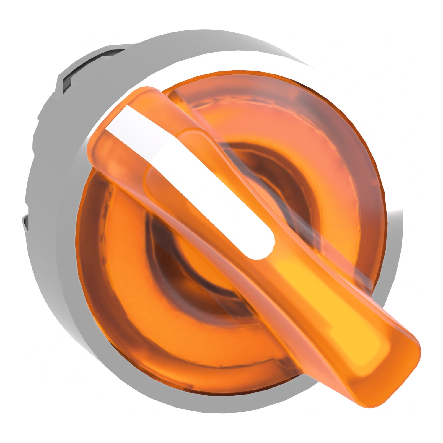 Head for illuminated selector switch, Harmony XB4, metal, orange handle, 22mm, universal LED, 2 positions, stay put