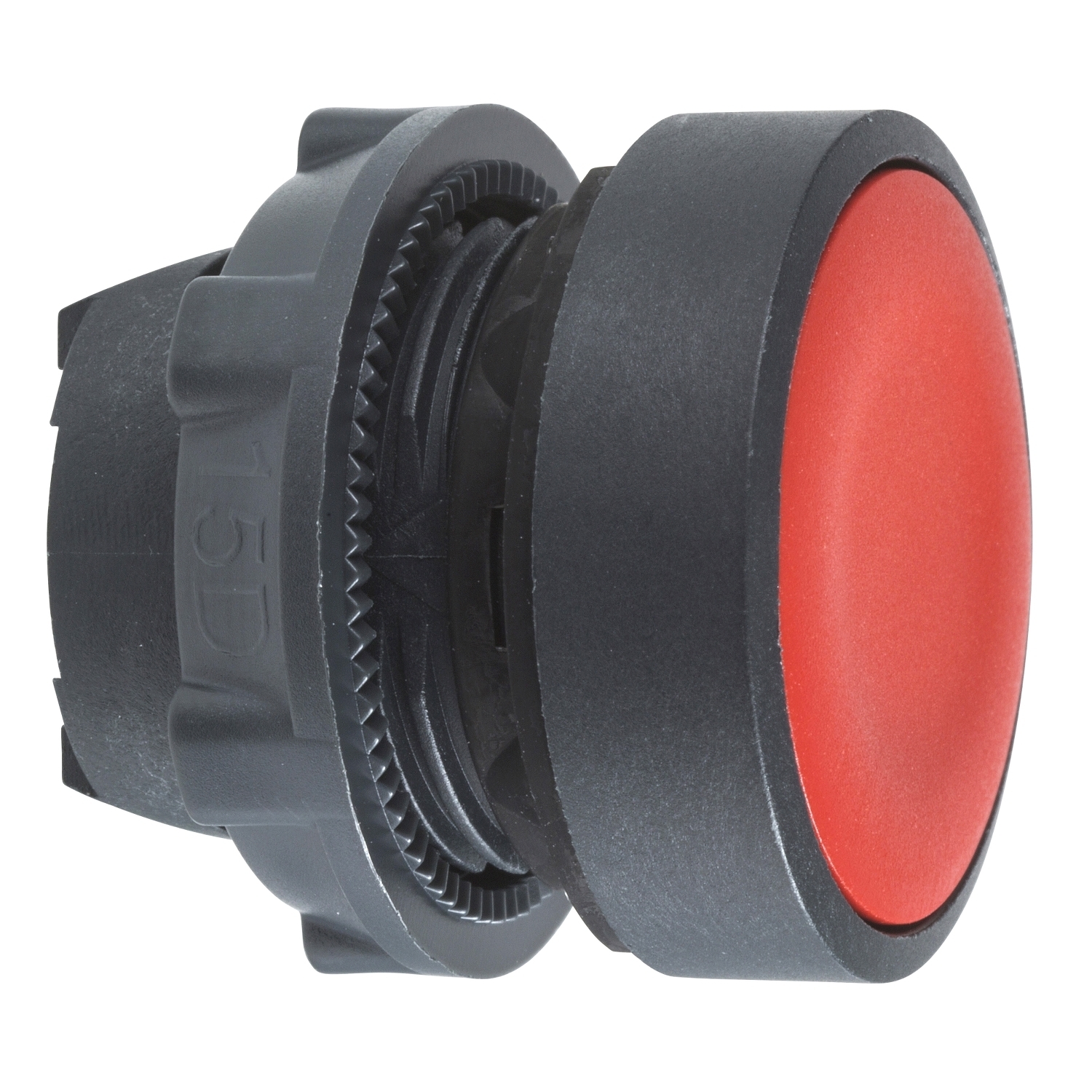 Head for non illuminated push button, Harmony XB5, plastic, flush, red, 22mm, push push, unmarked