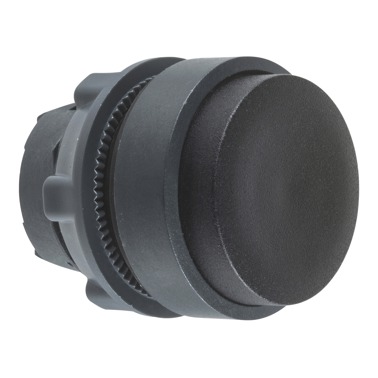 Head for non illuminated push button, Harmony XB5, black projecting, 22mm, spring return, unmarked