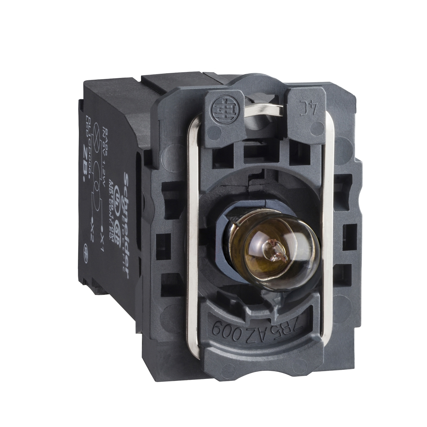 Light block with body fixing collar, Harmony XB5, plastic, with BA9s bulb, 440...480V AC