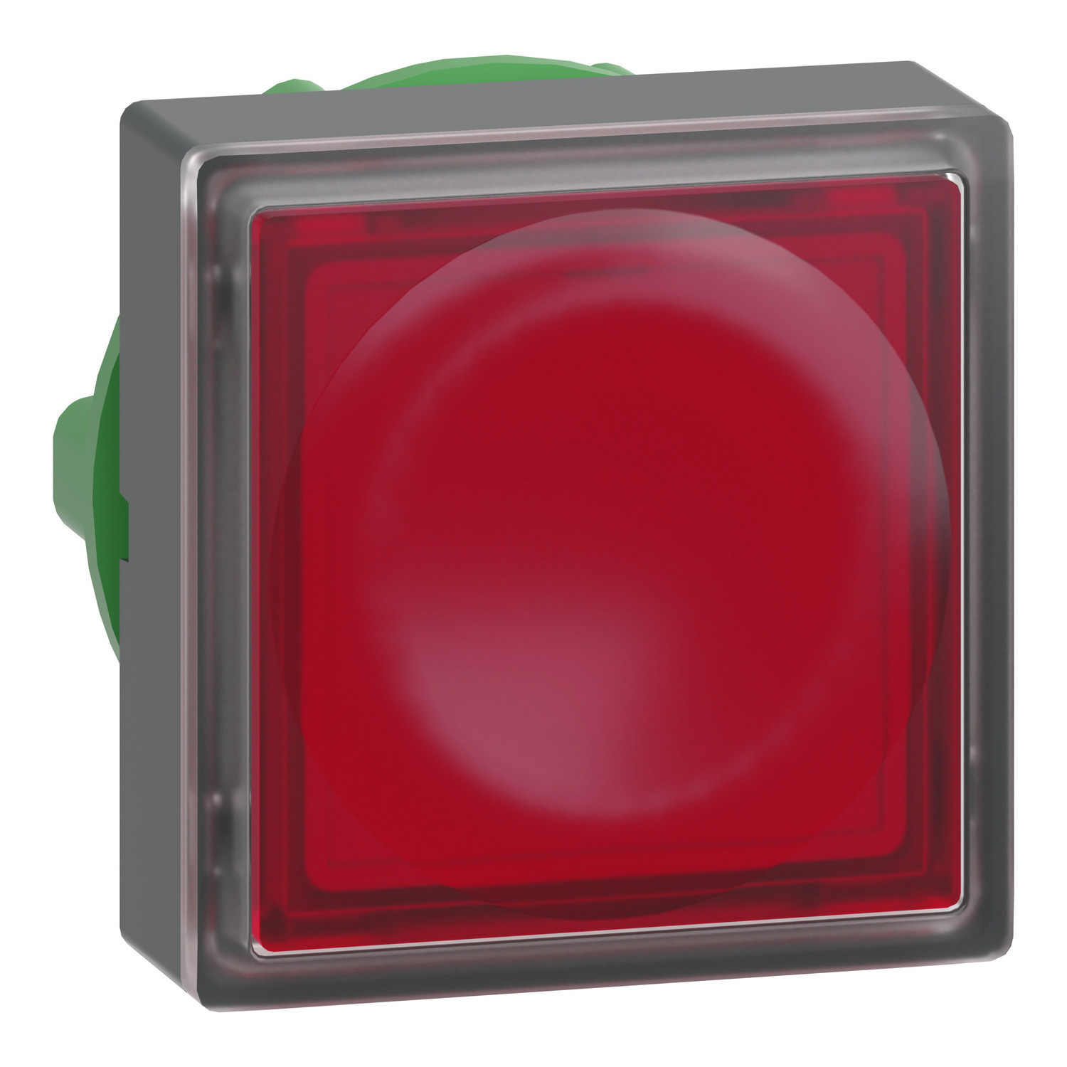 Head for illuminated push button, Harmony XB5, red square square flush 22mm, universal LED, for insertion of legend