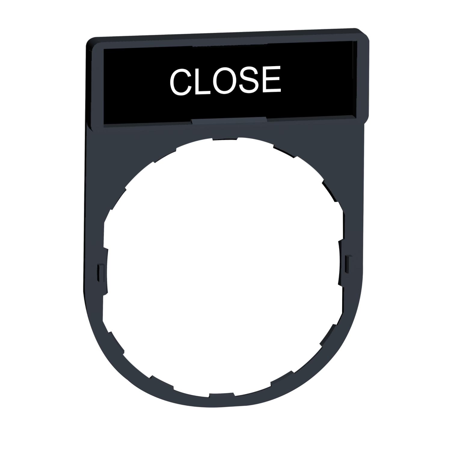 Legend holder, Harmony XB4, 30 x 40mm, plastic, 8 x 27mm legend, white marked CLOSE