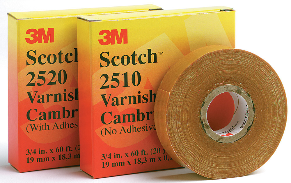 7000132186 Scotch Insulating Varnished Cambric Electrical Tape 2510, 1 inch x 36 yd, Yellow