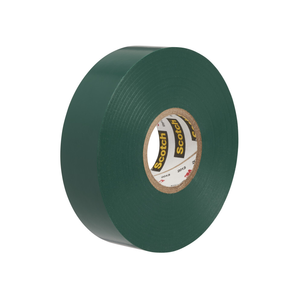 7000132639 Scotch Vinyl Color Coding Electrical Tape 35, 1/2 inch x 20 ft, Green