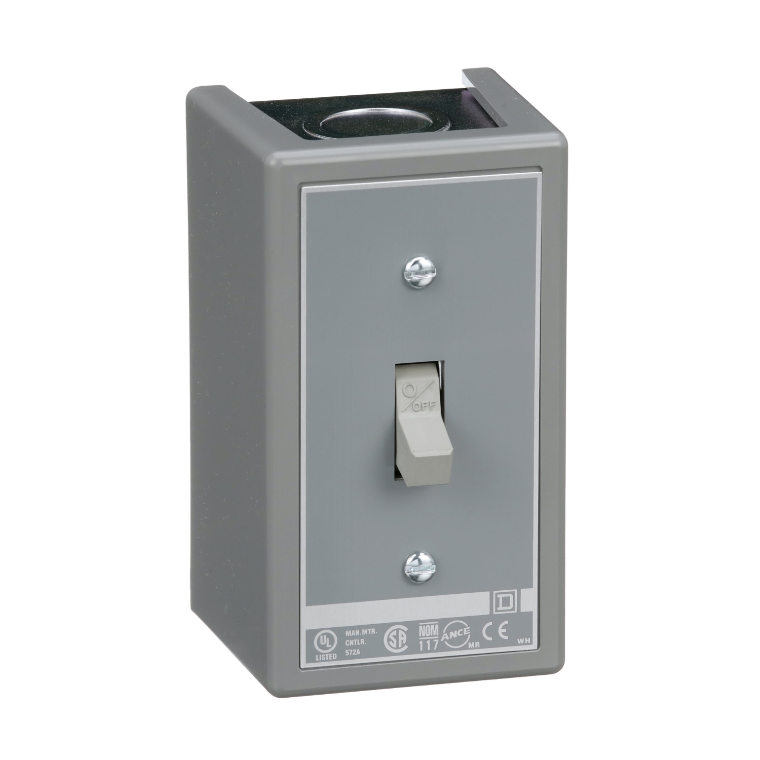 Switch, manual, 30A, 3 pole, 20 HP at 575 VAC, three phase, toggle operated, no indicator, NEMA 1 enclosure