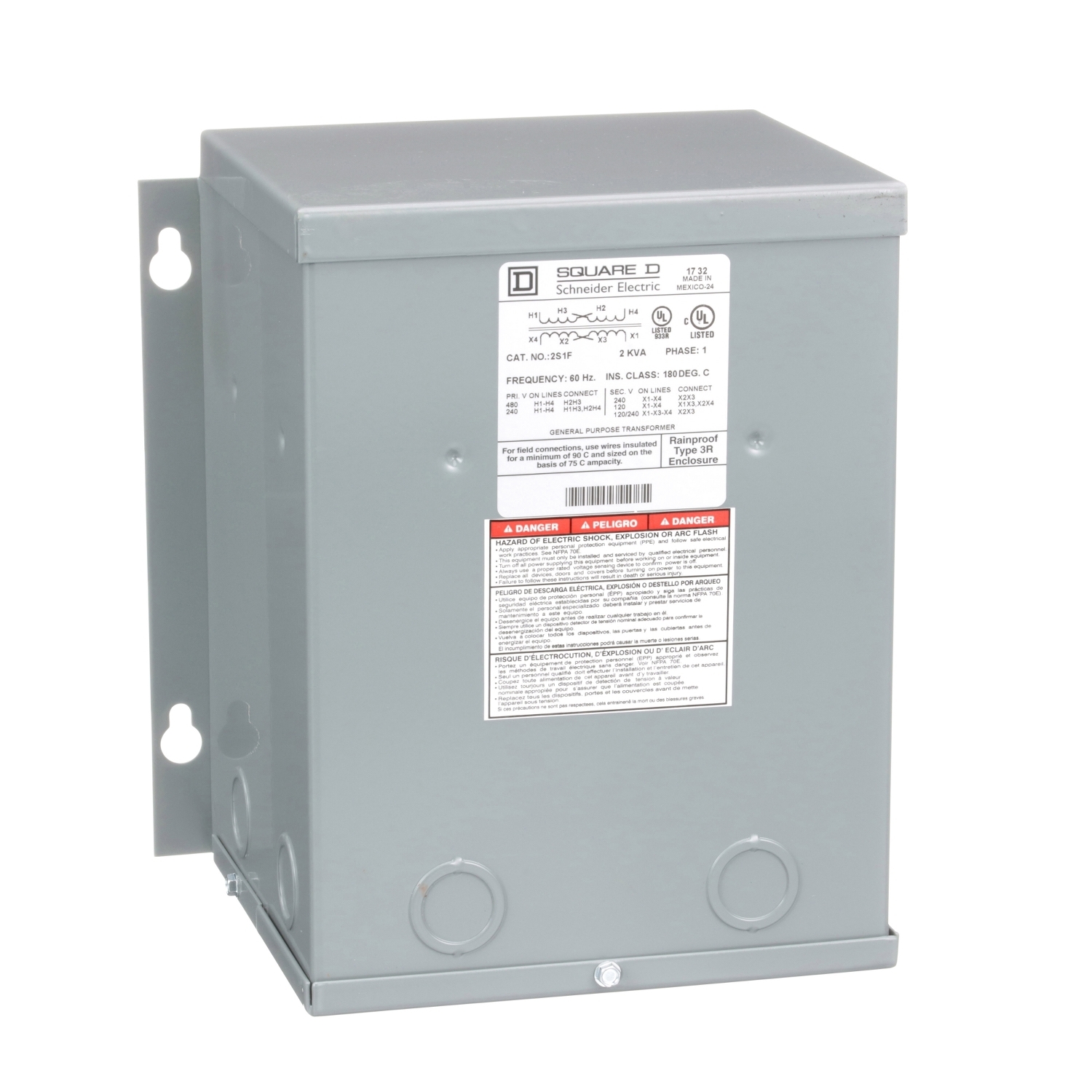 Dry Sealed Transformer, 2KVA , 240 x 480V 120/240V
