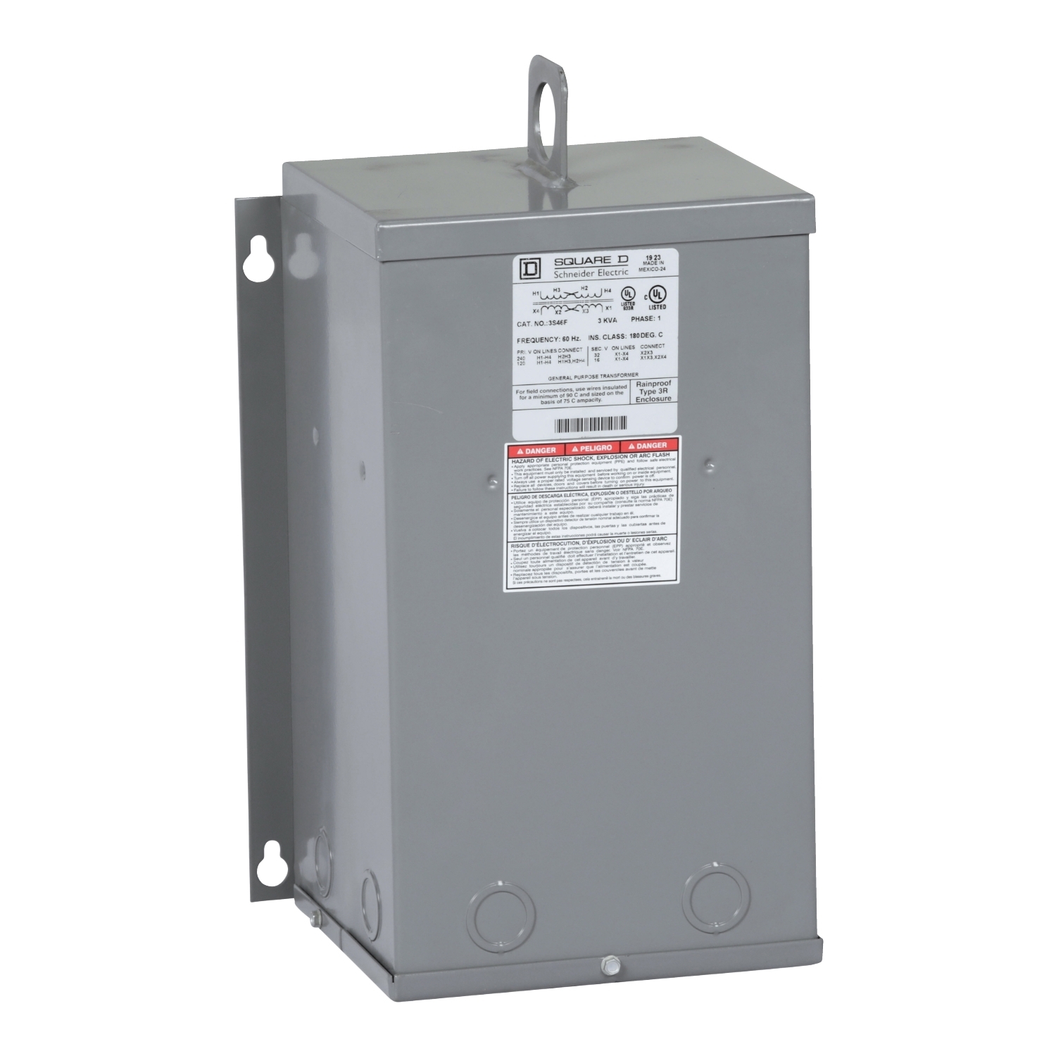 Transformer, buck boost, encapsulated, 3kVA, 1 phase, 120x240V primary, 16/32V secondary, NEMA 3R, 115C rise