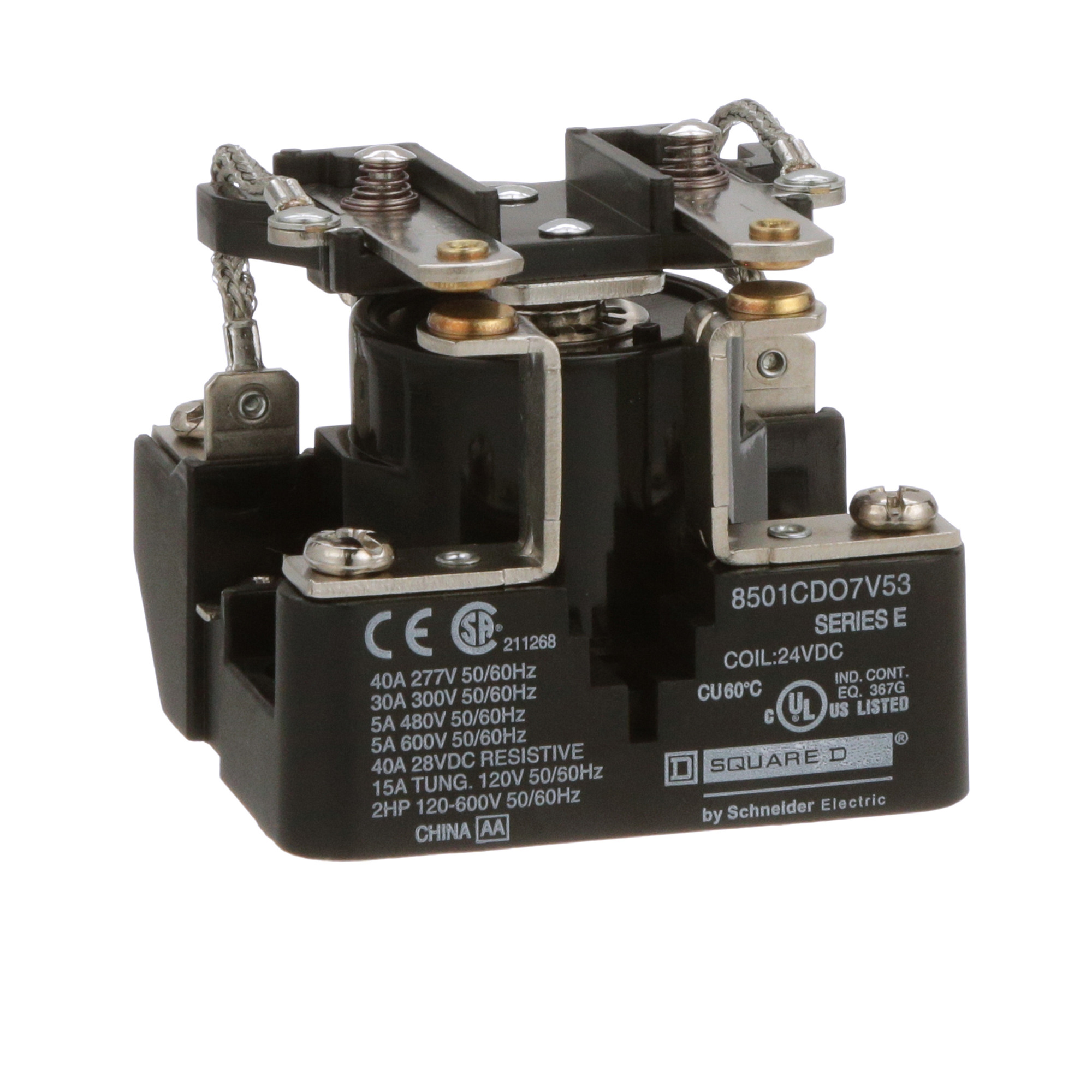 Power Relay, Type C, 2 HP, 30A resistive at 300 VAC, DPST, 2 normally open contacts, 24 VDC coil