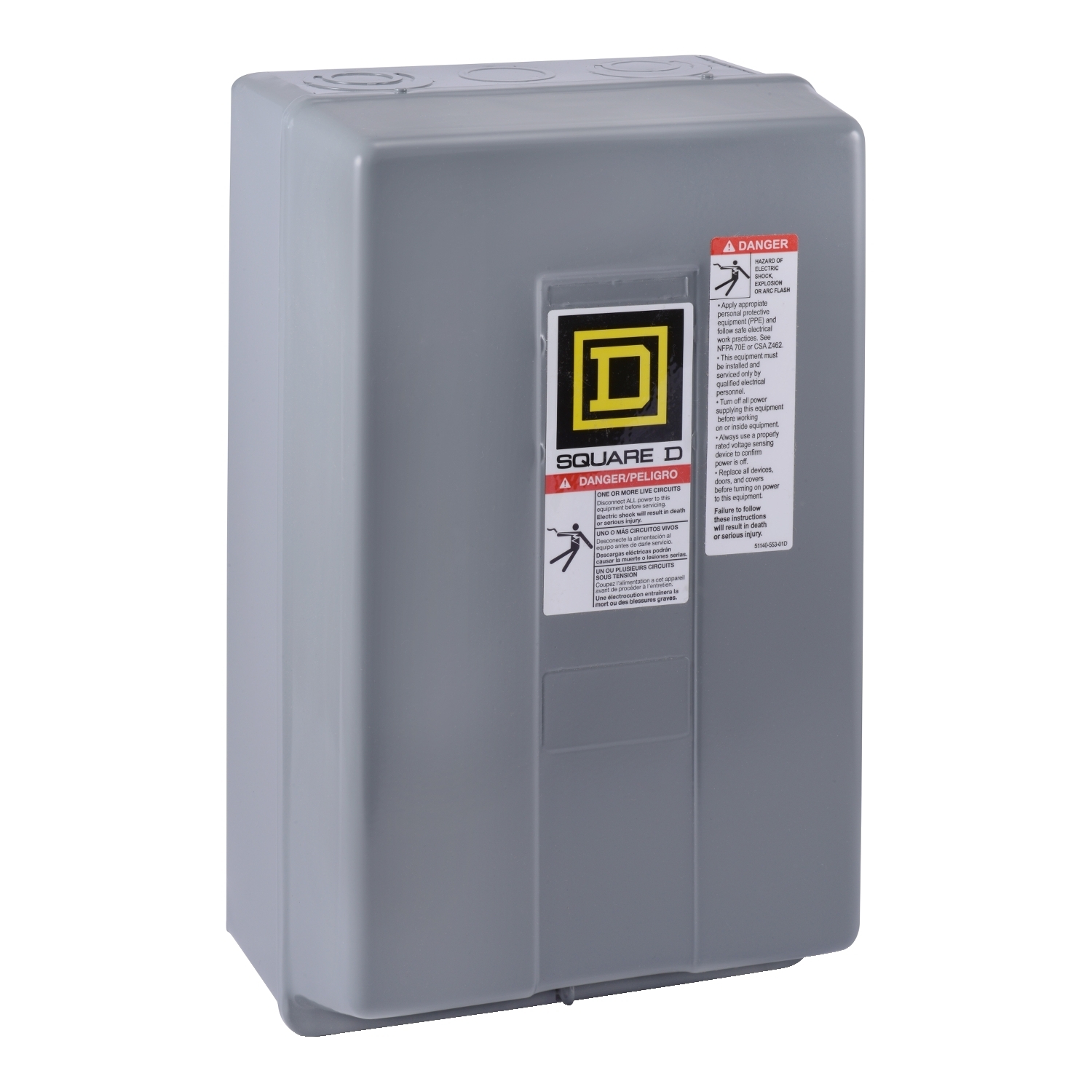 NEMA Contactor, Type S, nonreversing, Size 2, 45A, 25HP at 575VAC, 3 phase, up to 100kA, 3 pole, 120VAC coil, NEMA 1 [TAA]