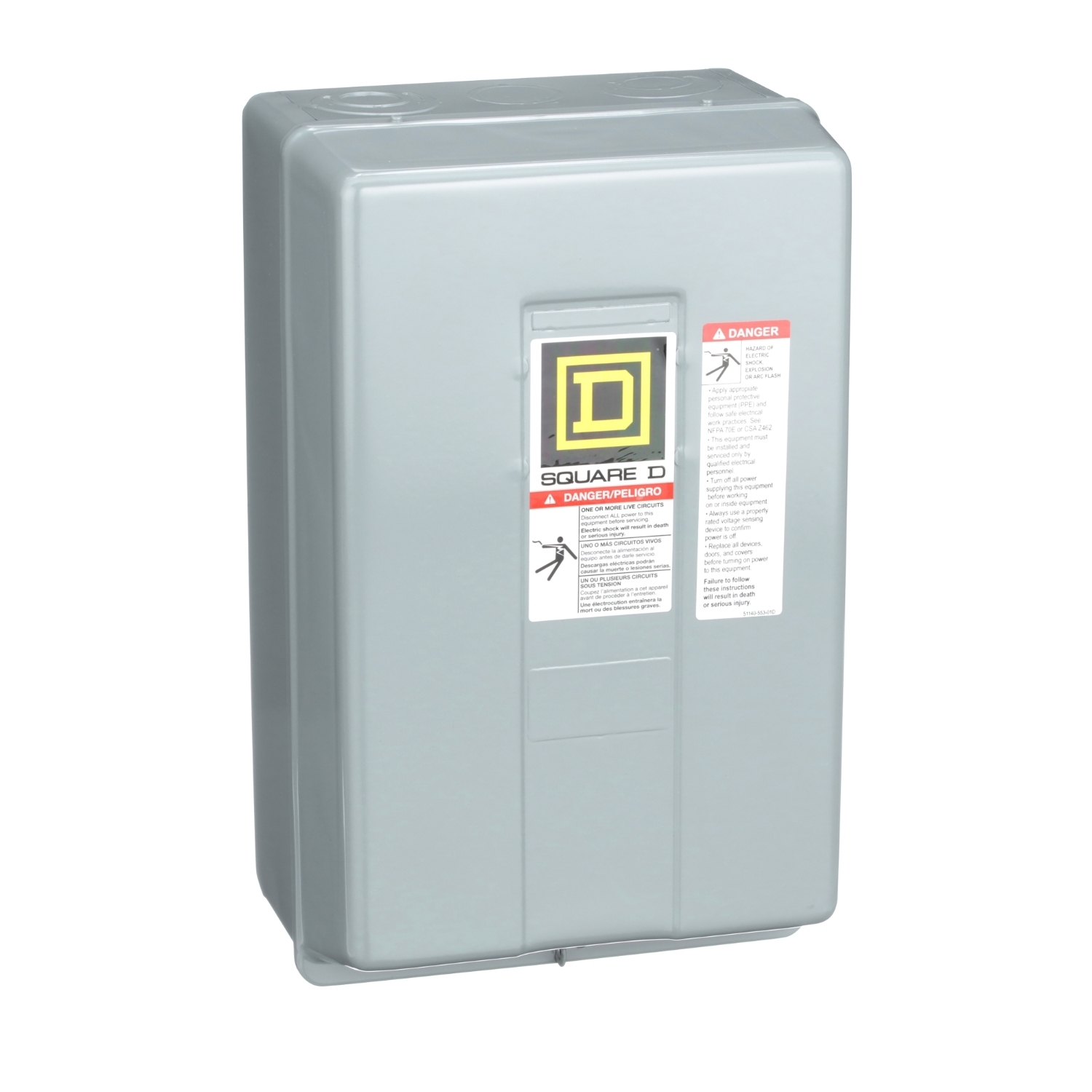 Contactor, Type L, multipole lighting, electrically held, 30A, 8 pole, 600V, 110/120VAC 50/60Hz coil, NEMA 1 [TAA]