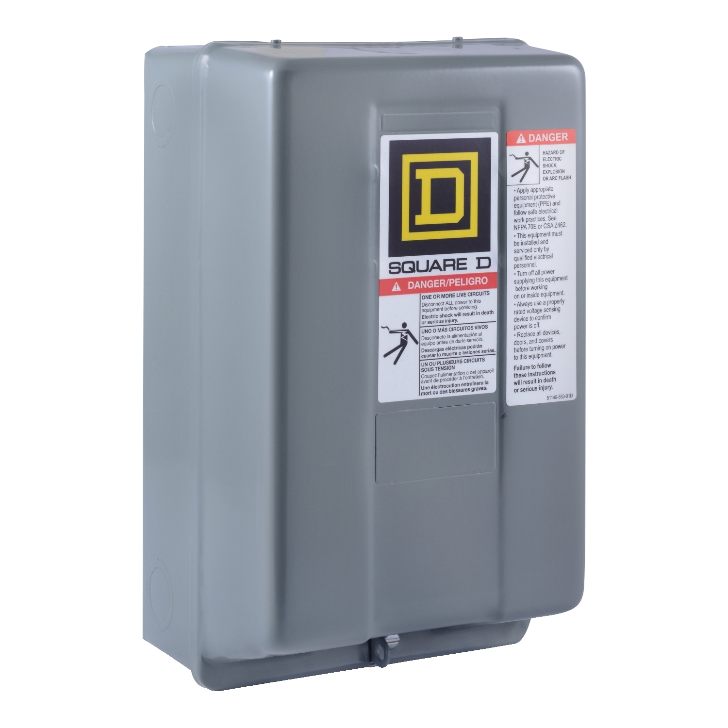 Contactor, Type S, multipole lighting, electrically held, 30A, 2 pole, 110/120VAC 50/60Hz coil, NEMA 1 [TAA]