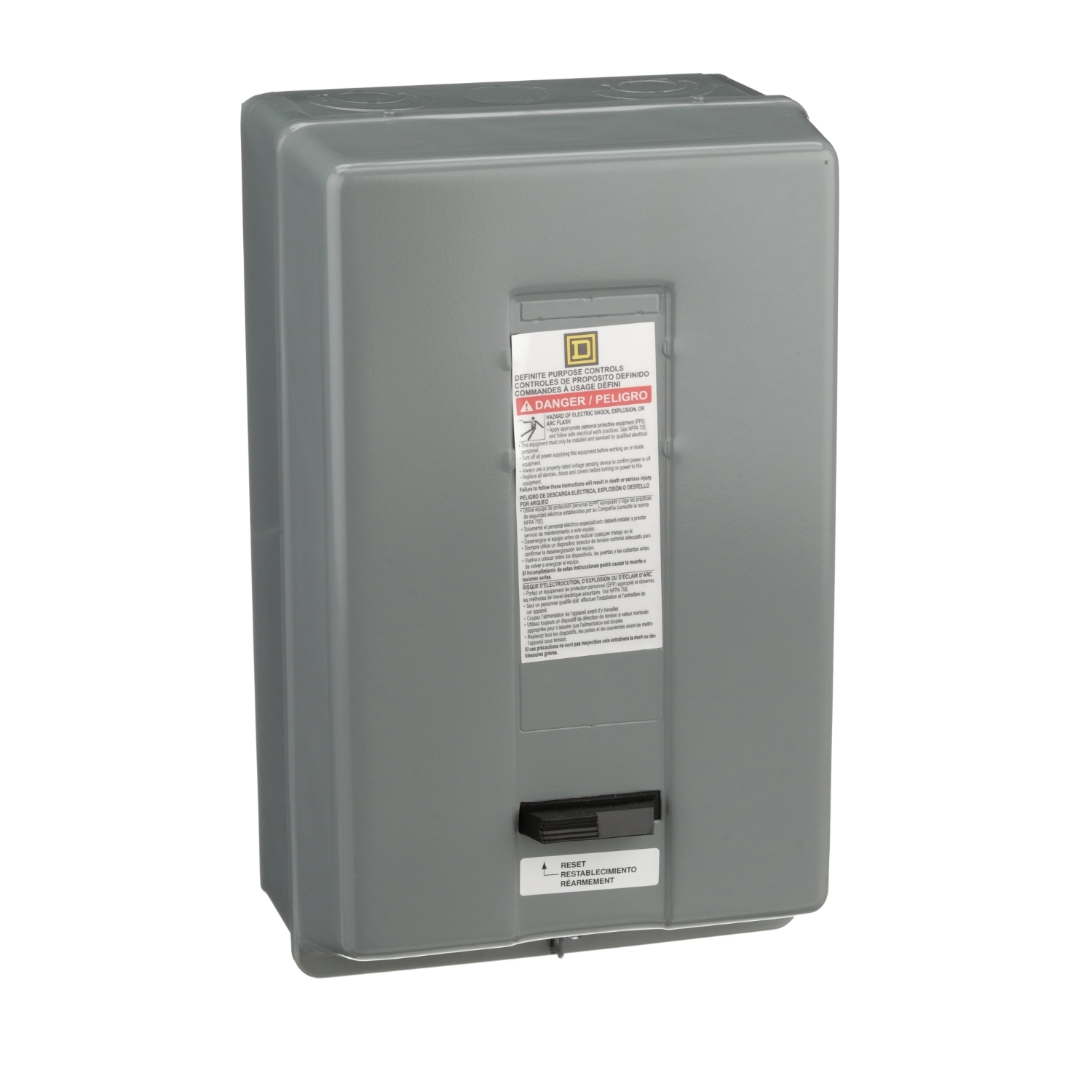 Starter, Definite Purpose, nonreversing, 50A, 3 pole, 3 phase, 440/480VAC 50/60Hz coil, melting alloy overload, NEMA 1