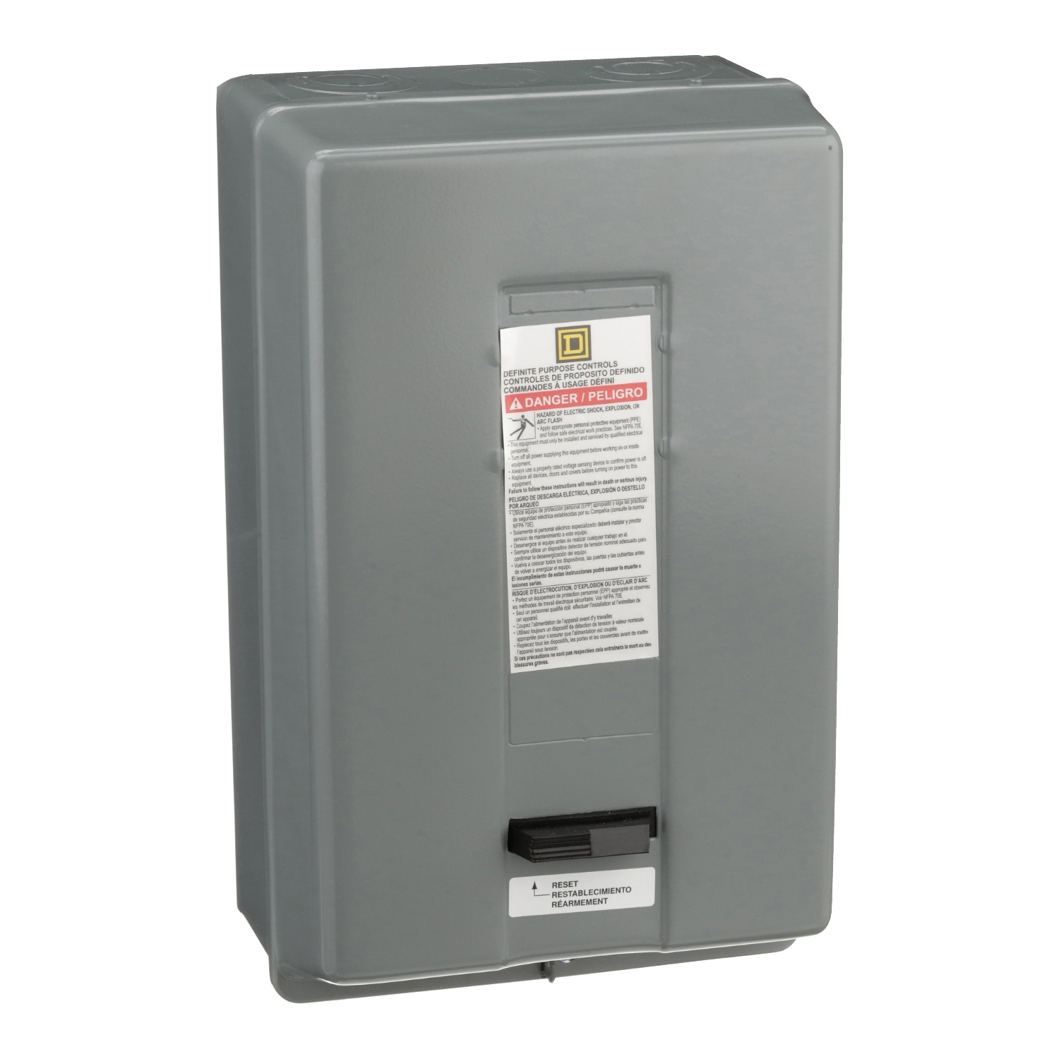 Starter, Definite Purpose, nonreversing, 50A, 3 pole, 3 phase, 208V to 240V AC coil, melting alloy overload, NEMA 1