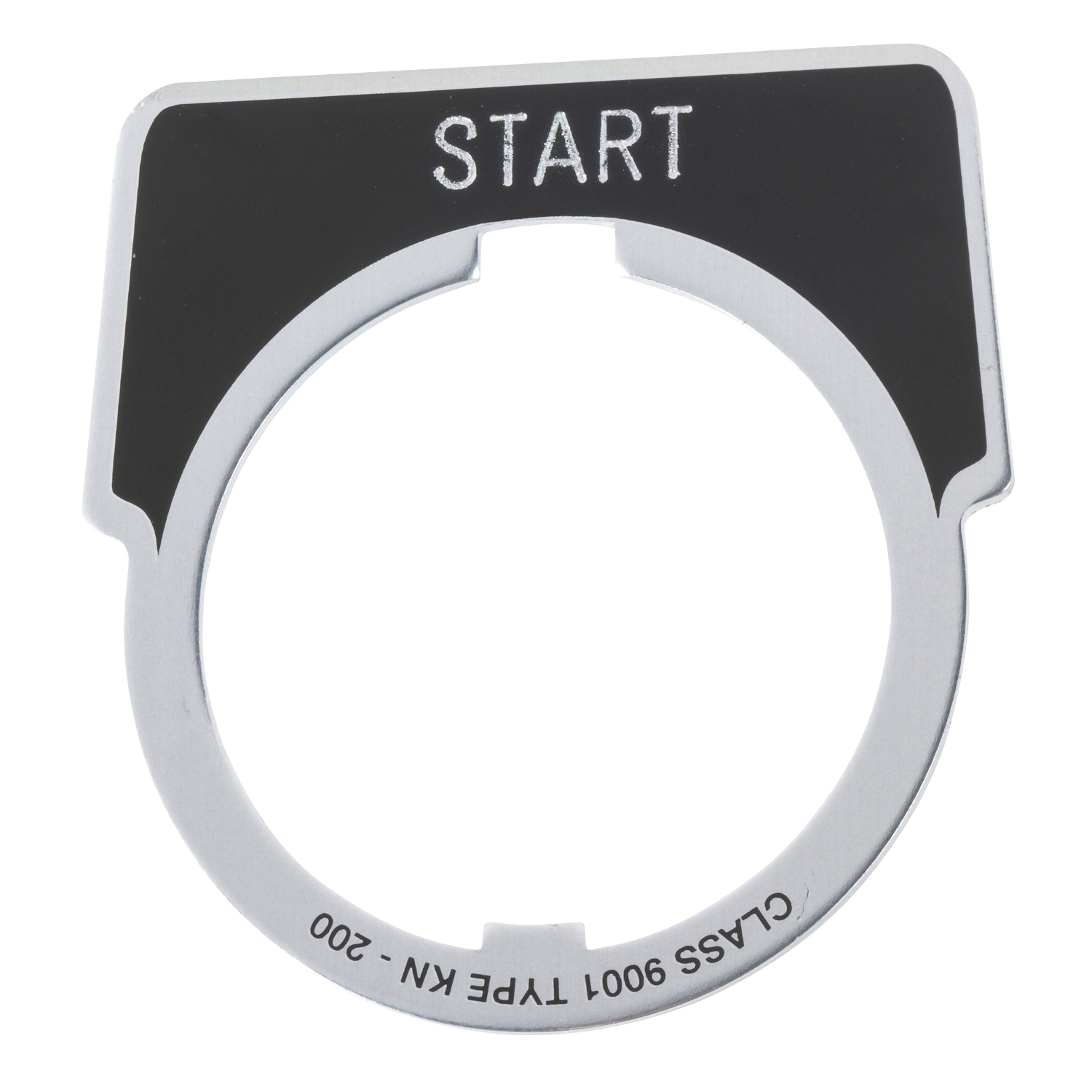 30mm Push Button, Type K, aluminum legend plate, black, marked START