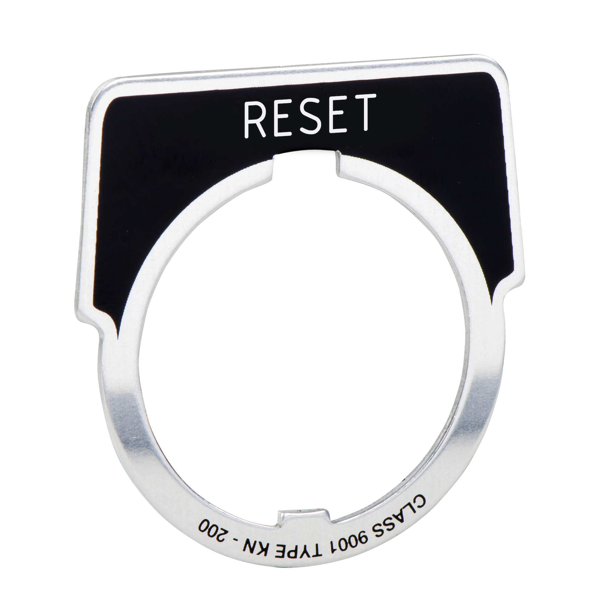 Push button 30 mm legend plate - Marked "RESET"