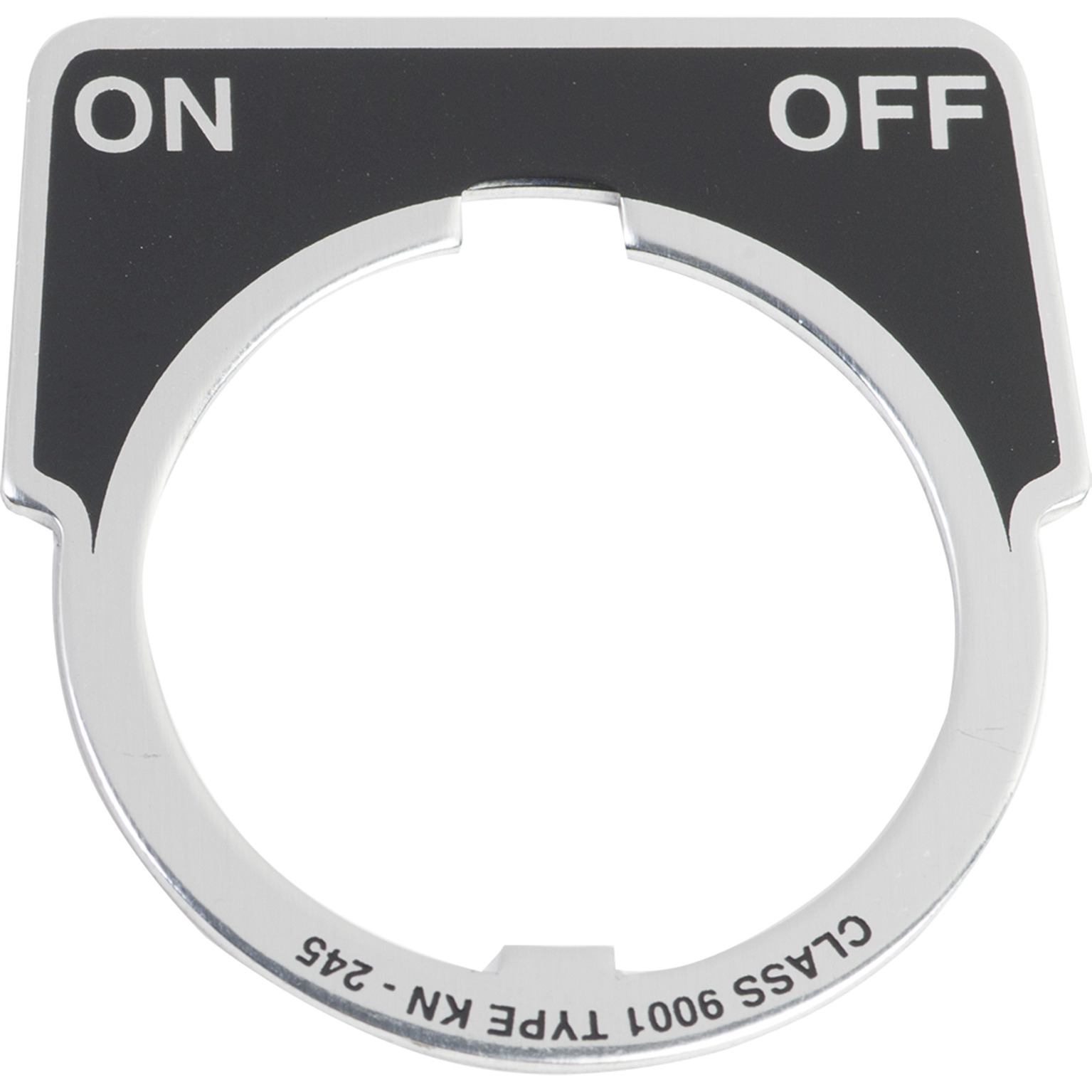 30mm Push Button, Type K, aluminum legend plate, black, marked ON OFF