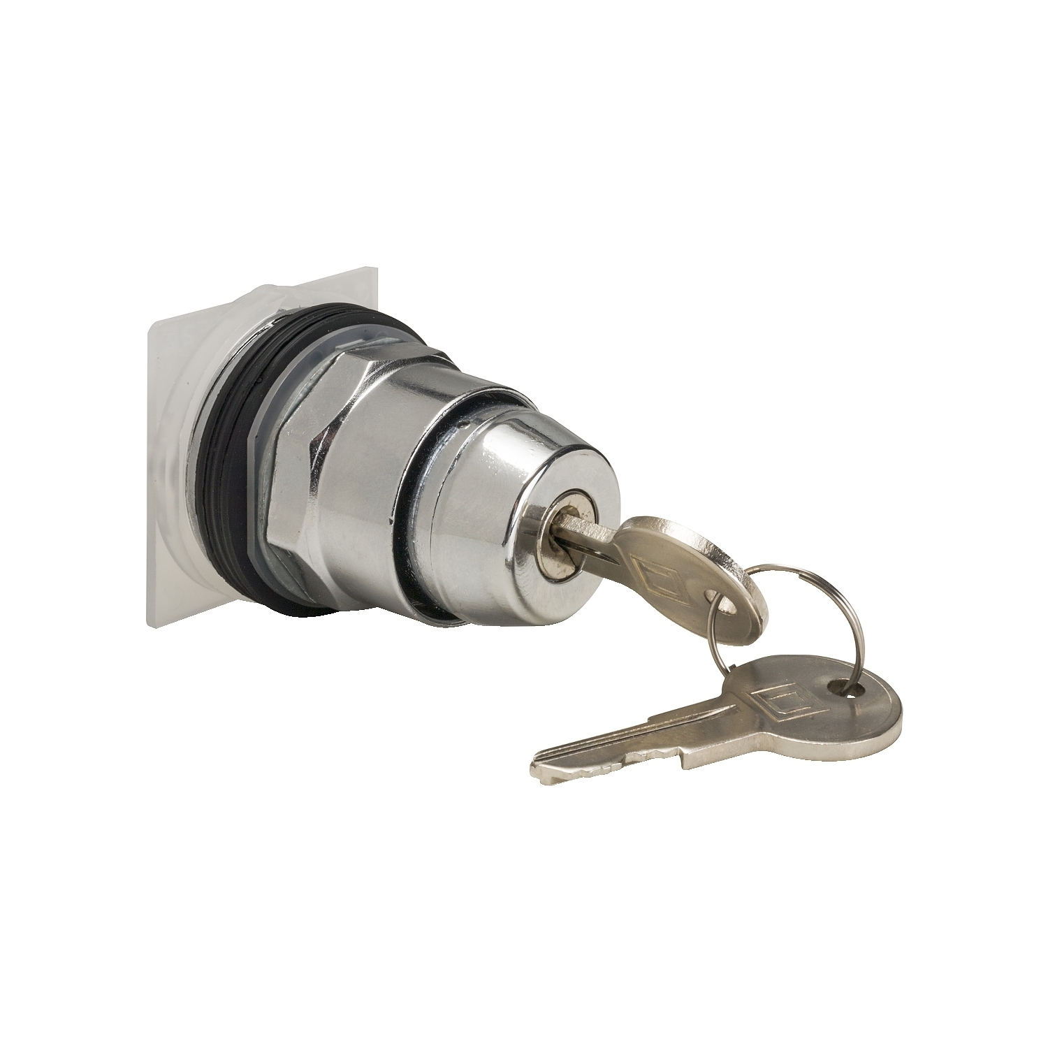 Selector switch, Harmony 9001K, metal, key switch, 30mm, key E10, 2 positions, spring return right to left, 1 CO